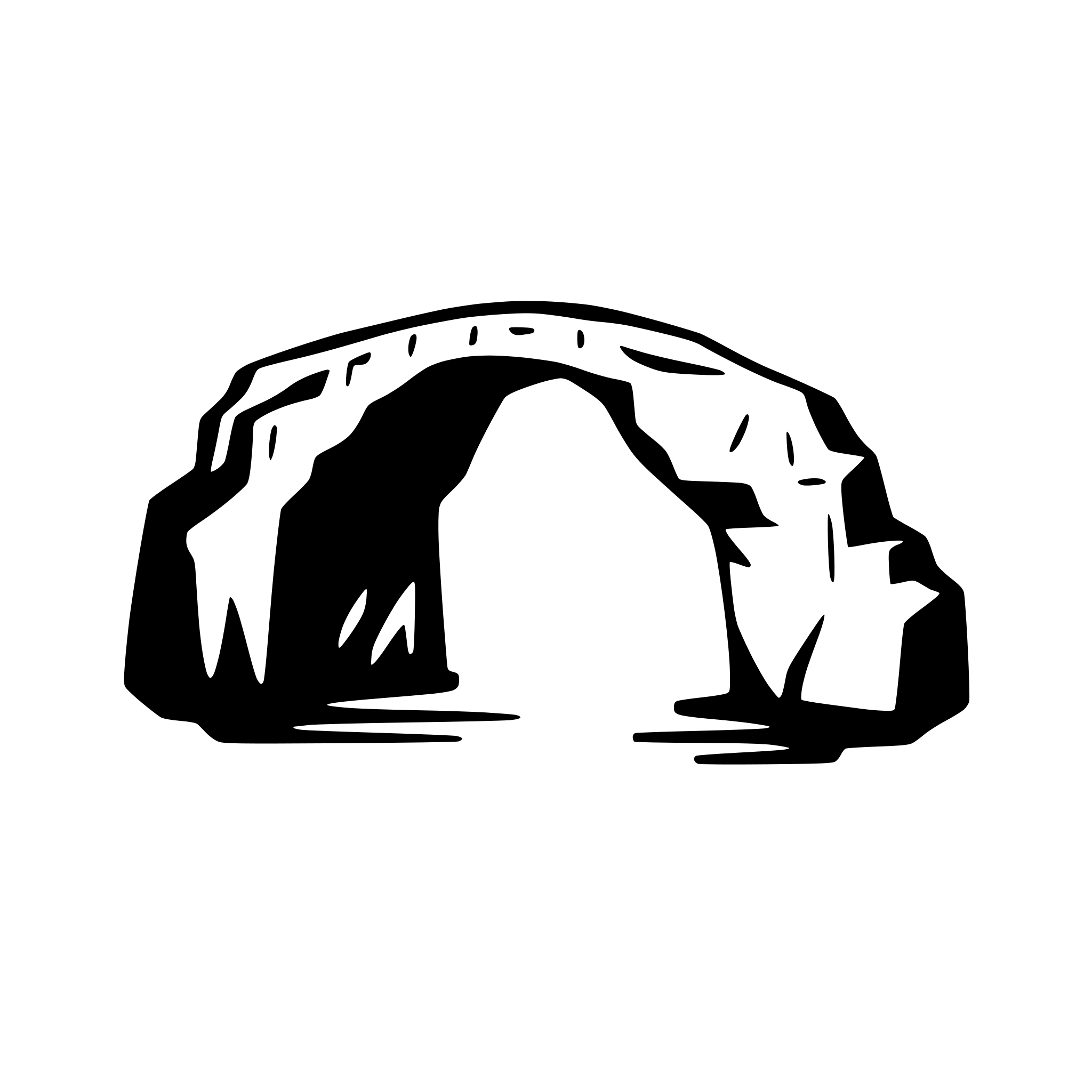 AI-generated SVG of a Create a minimalist vector of a natural rock bridge. The image should focus only on the rock formation shaped like a bridge, using only a few simple, clean lines, less details as possible, not floor or background. do it in 2d