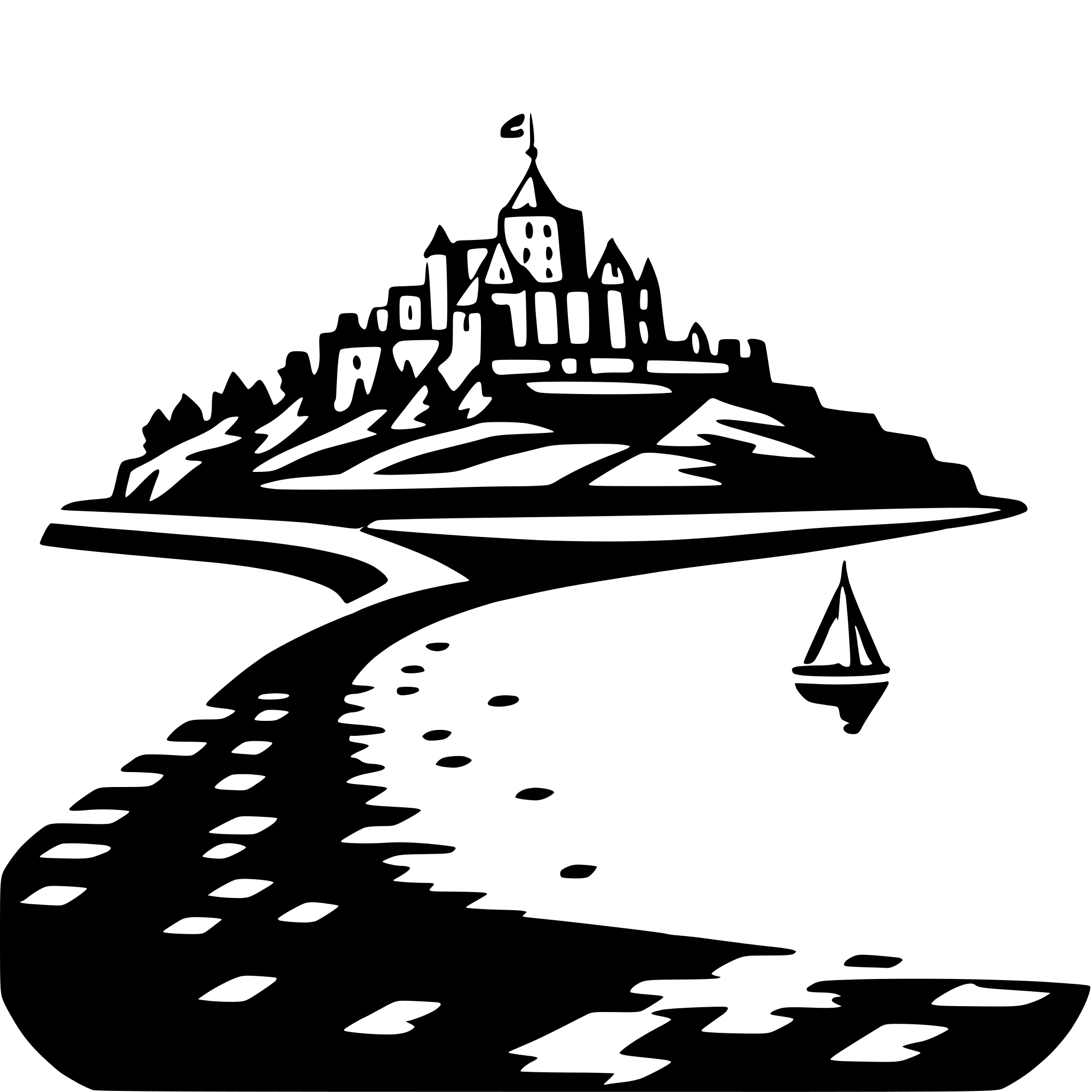AI-generated SVG of a mont saint-michel