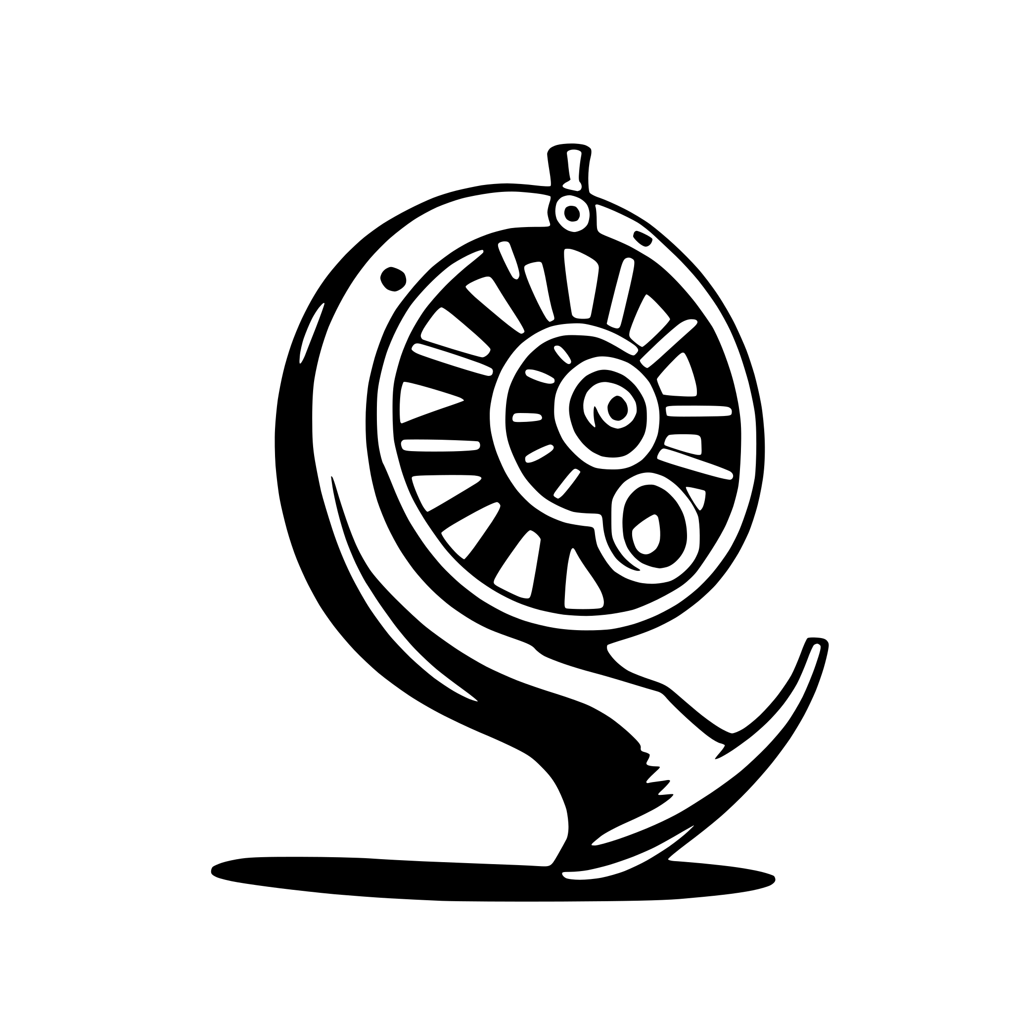 AI-generated SVG of a french horn
