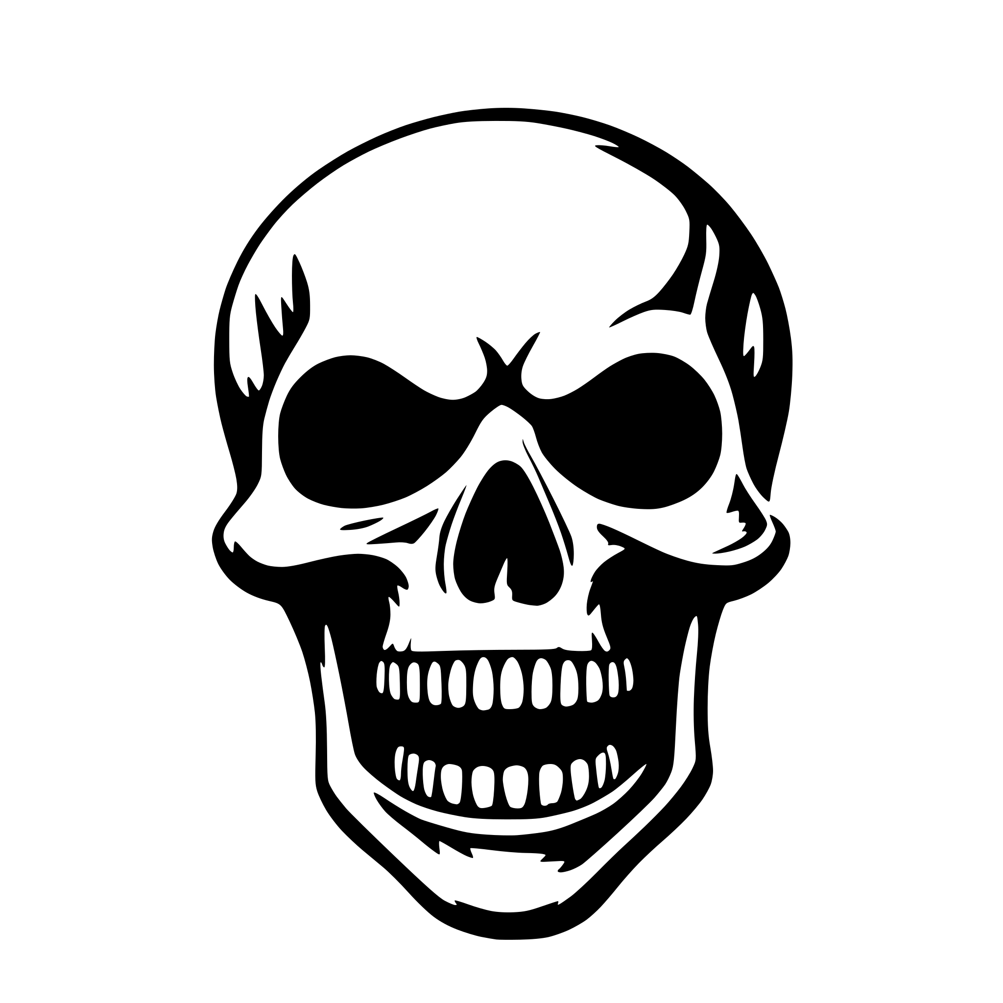 AI-generated SVG of a angry skull