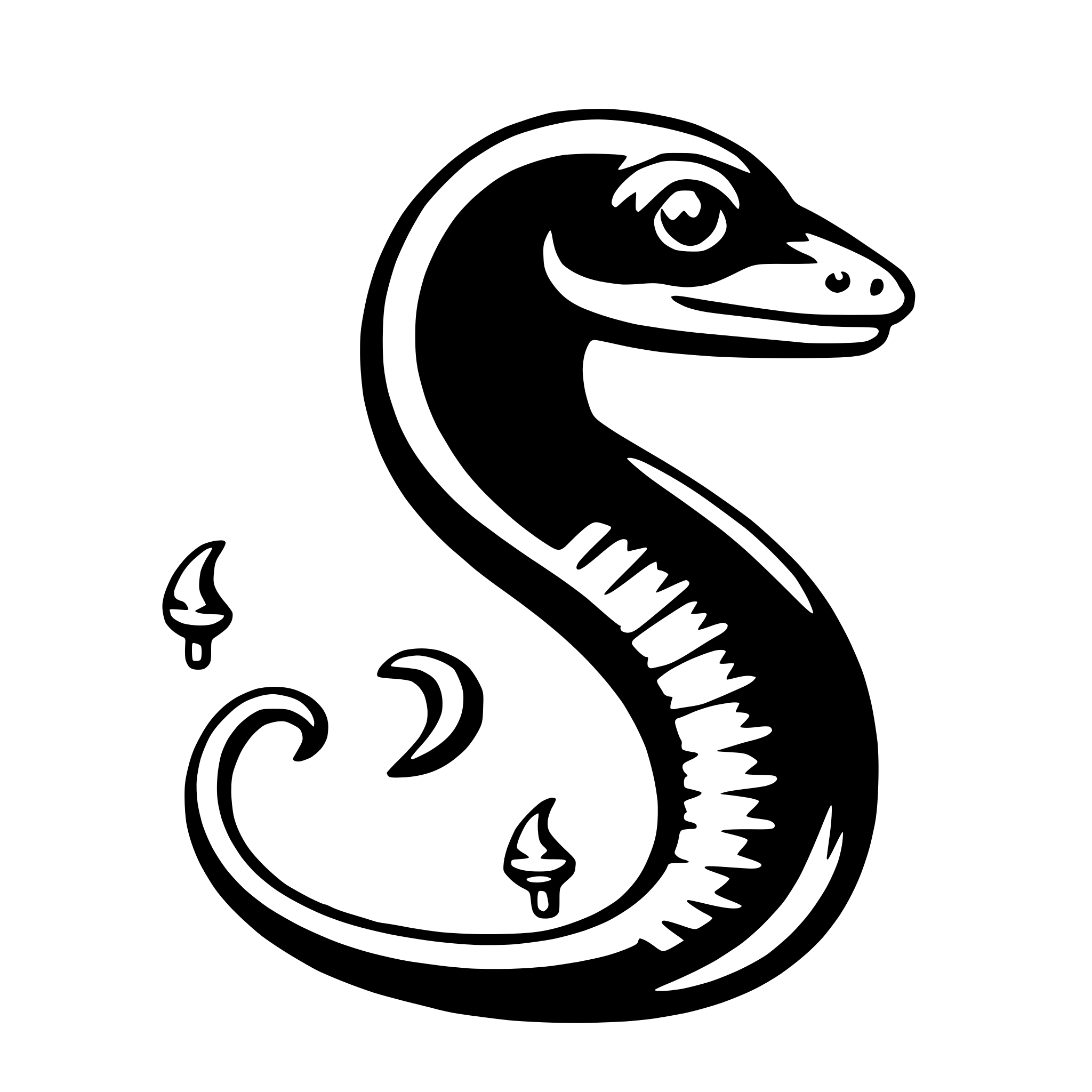 AI-generated SVG of a eel with earrings
