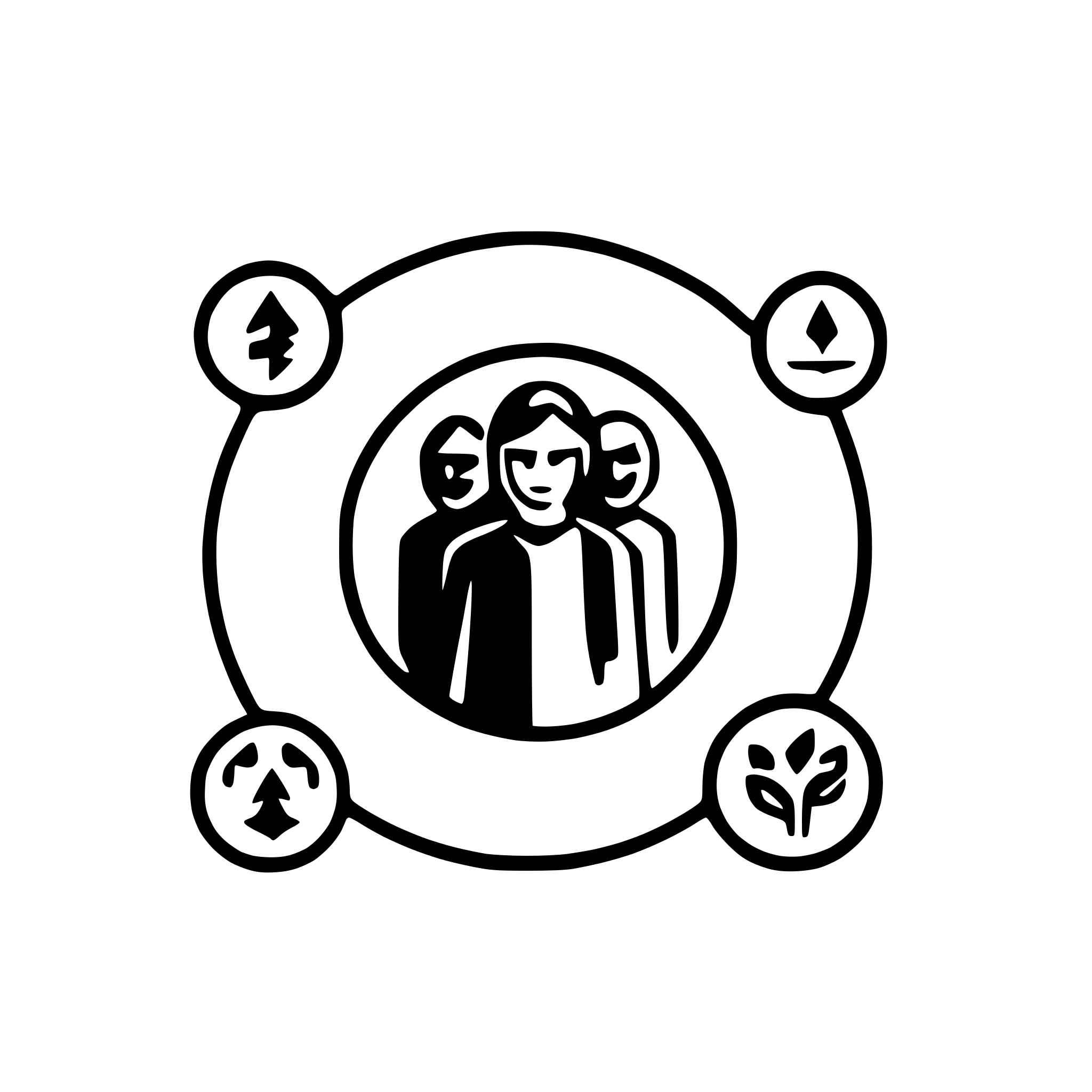 AI-generated SVG of a connected community graph with heroes