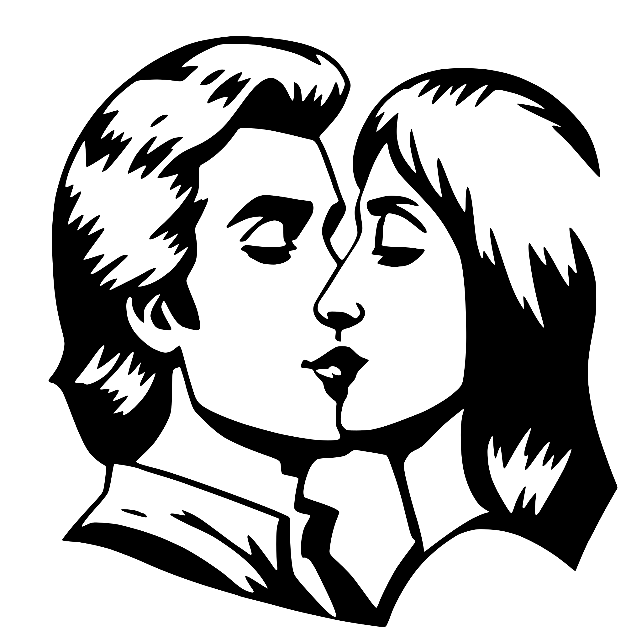 AI-generated SVG of 'kiss'