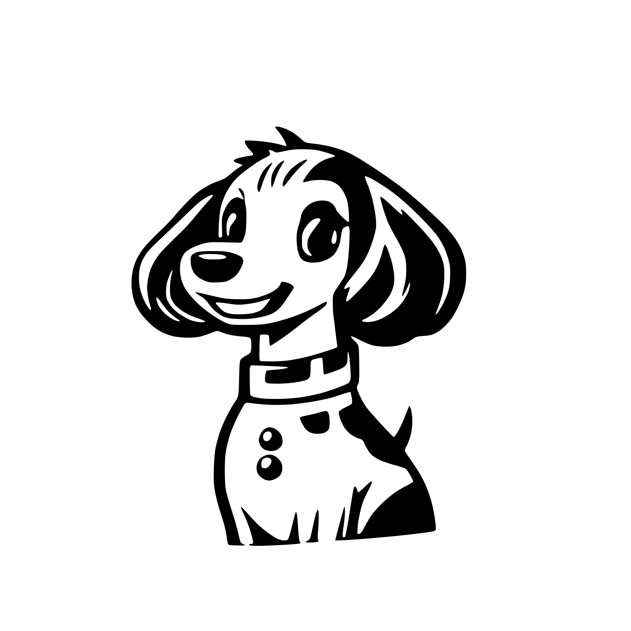 AI-generated SVG of a Happy, cartoon style wired hair dachshund.