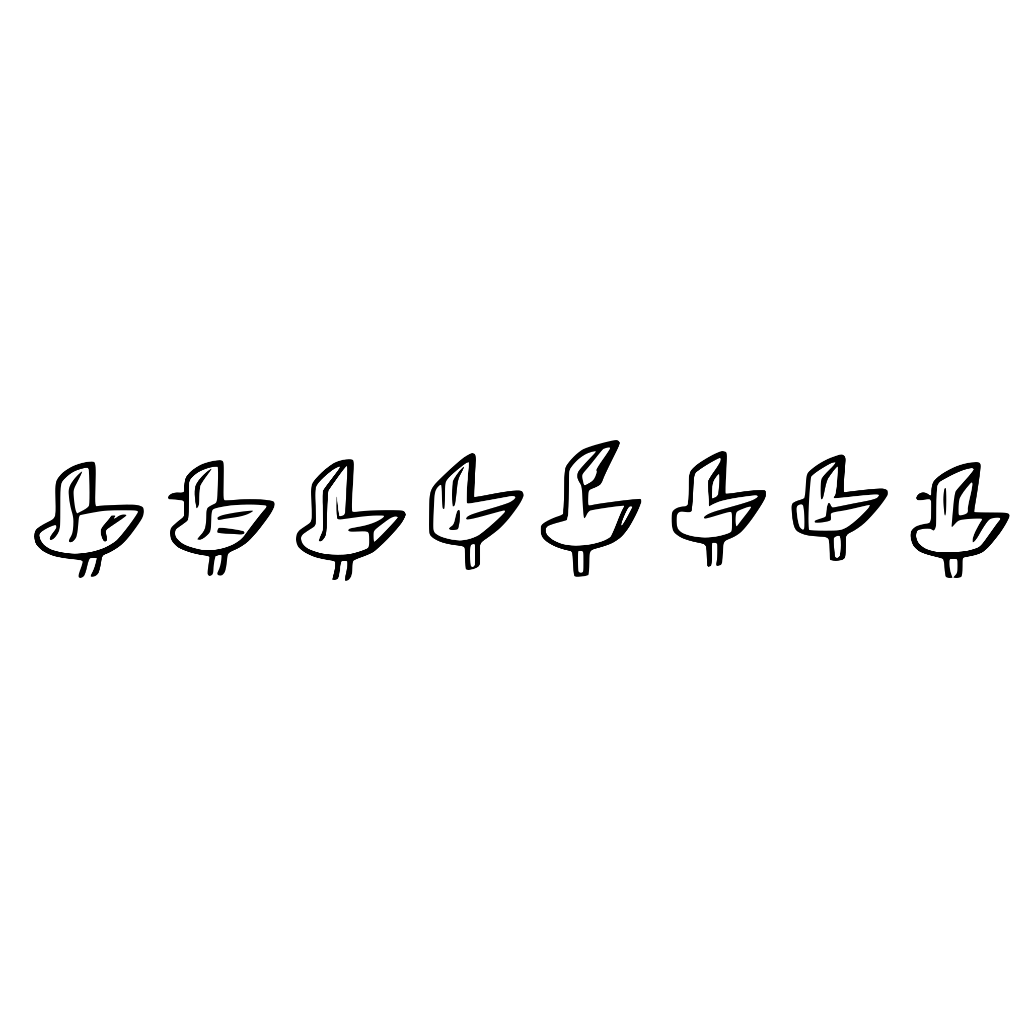 AI-generated SVG of a 16 ducks flying in a pattern
