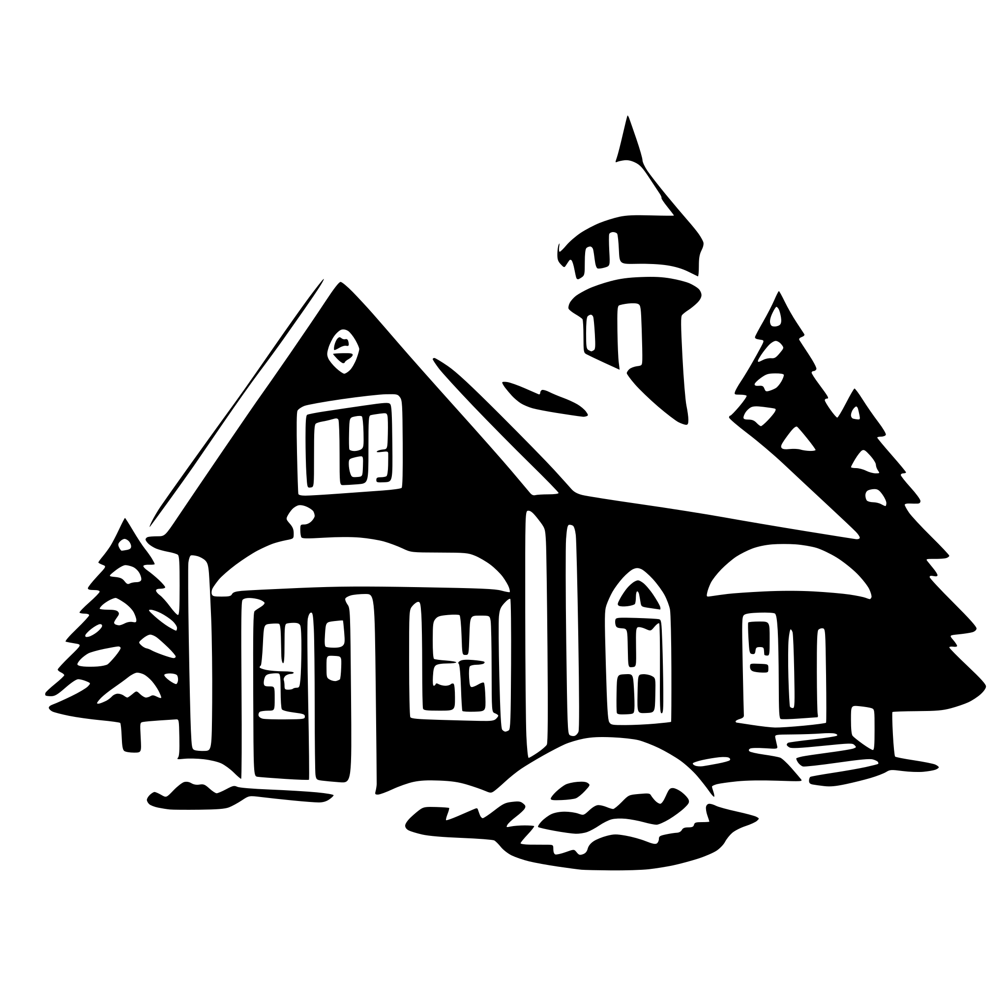 AI-generated SVG of 'Haus im Schnee'