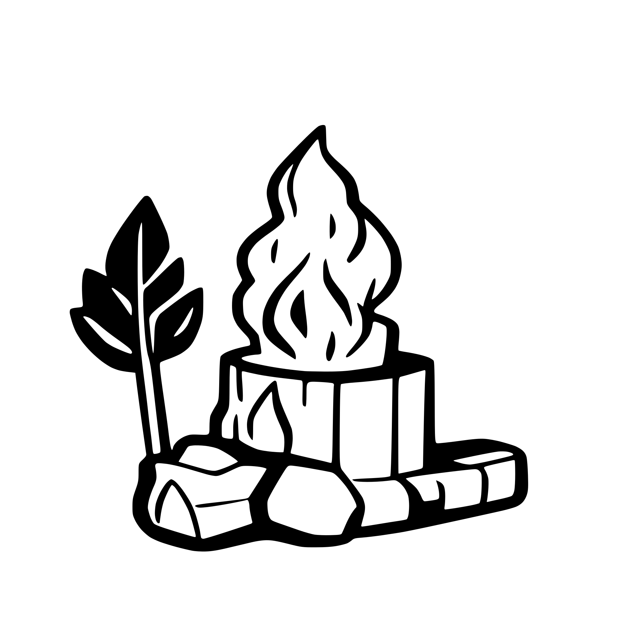 AI-generated SVG of a 2d simple campfire