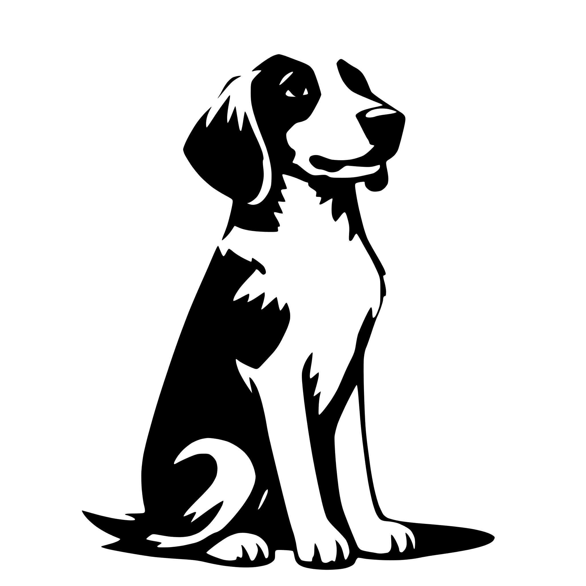 AI-generated SVG of 'dog sitting simple front'