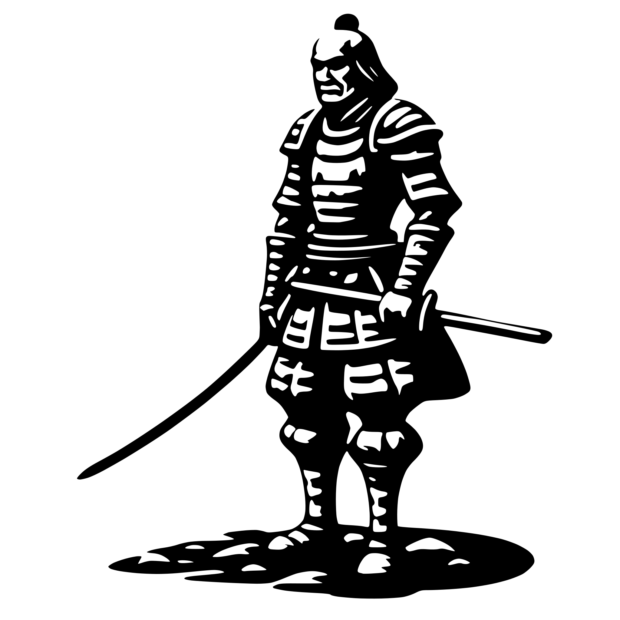 AI-generated SVG of a old samurai