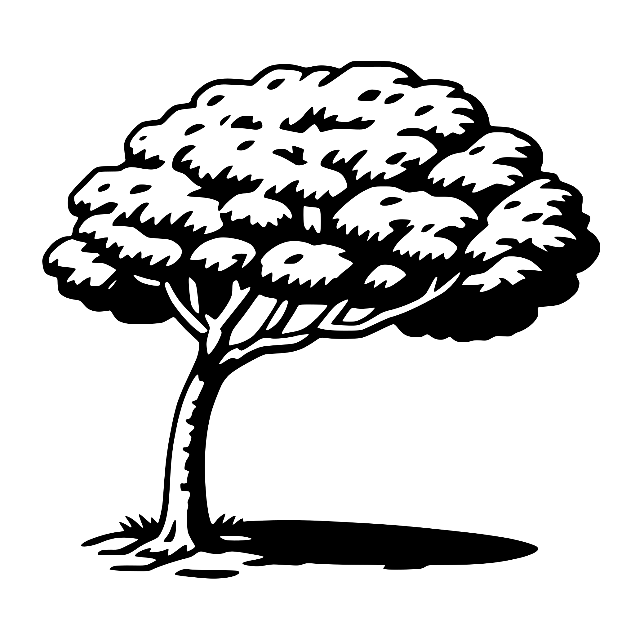 AI-generated SVG of a hawthorn tree