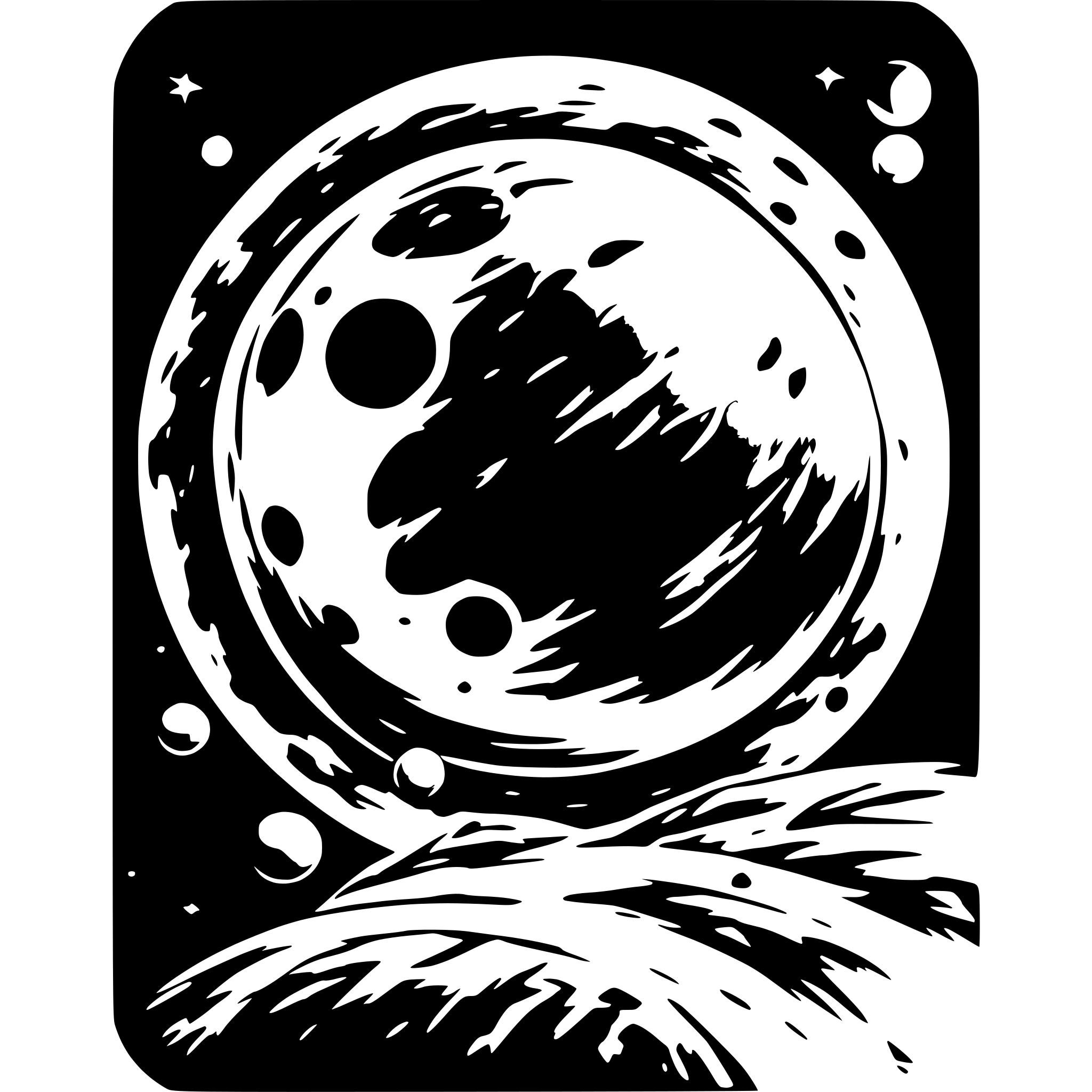 AI-generated SVG of a cover page for a magazine themed on alignment of planets