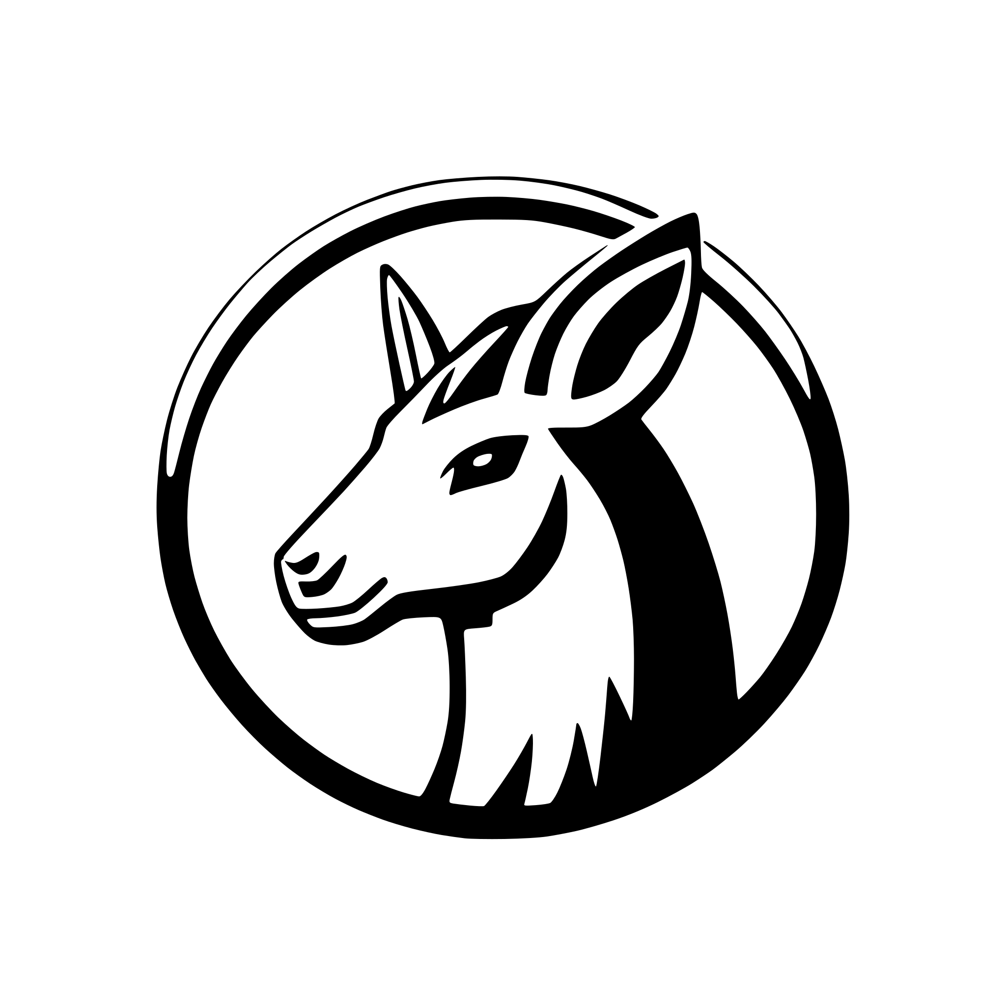 AI-generated SVG of a gazelle head silhouette inside a circle