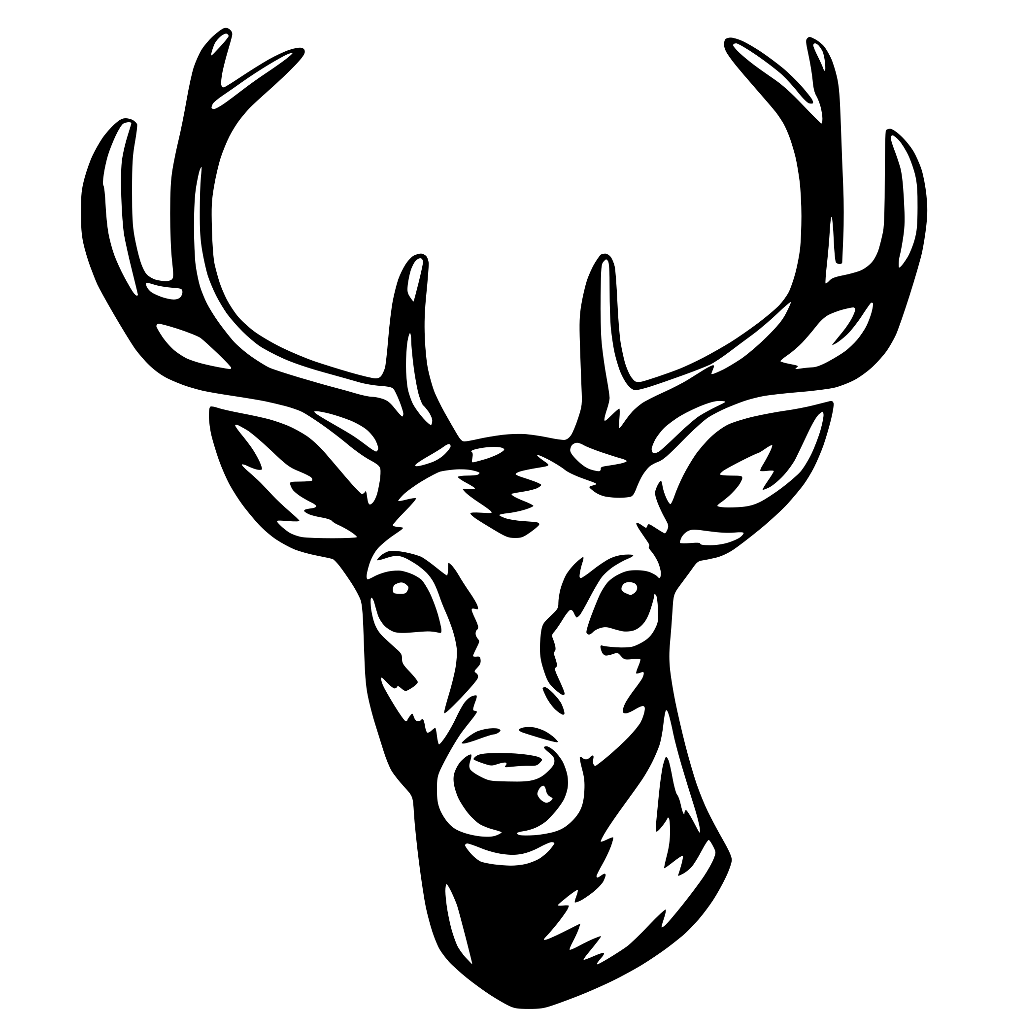 AI-generated SVG of 'deer head'