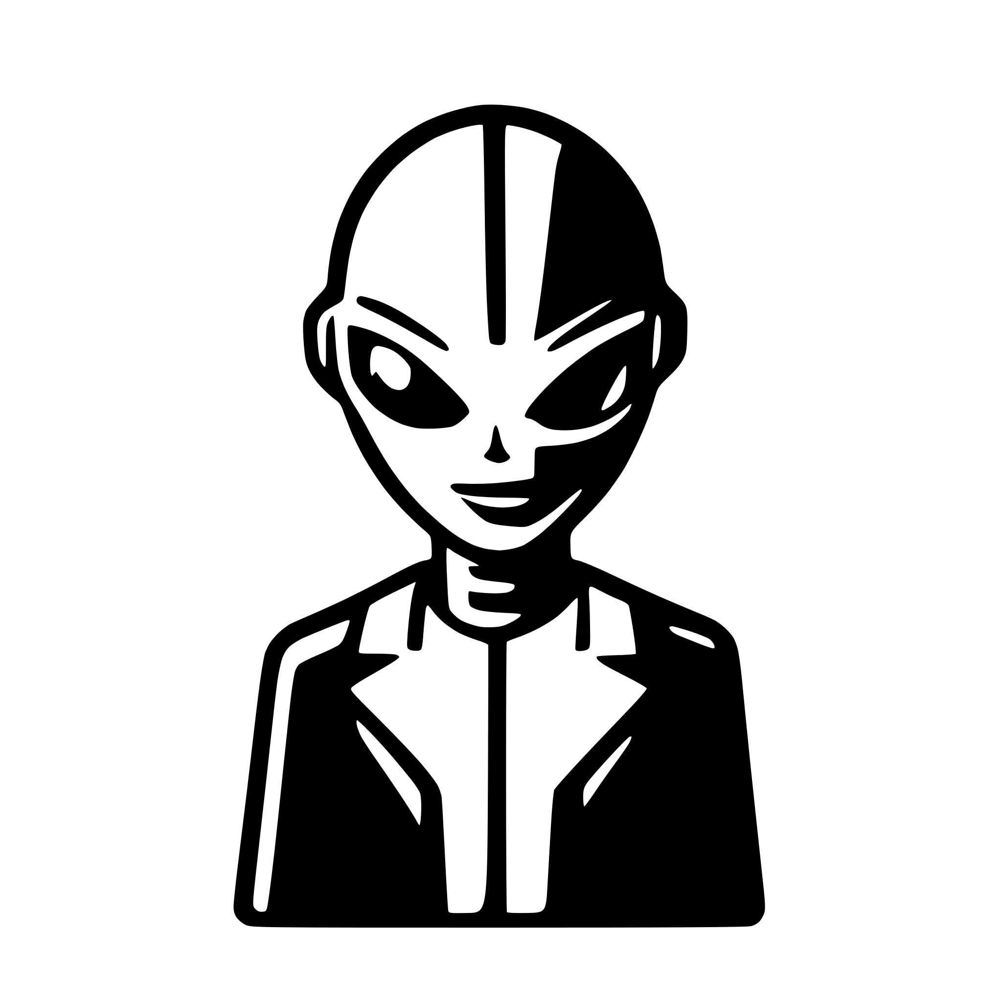 AI-generated SVG of a please generate Science Fiction movie icon, you can use Alien face