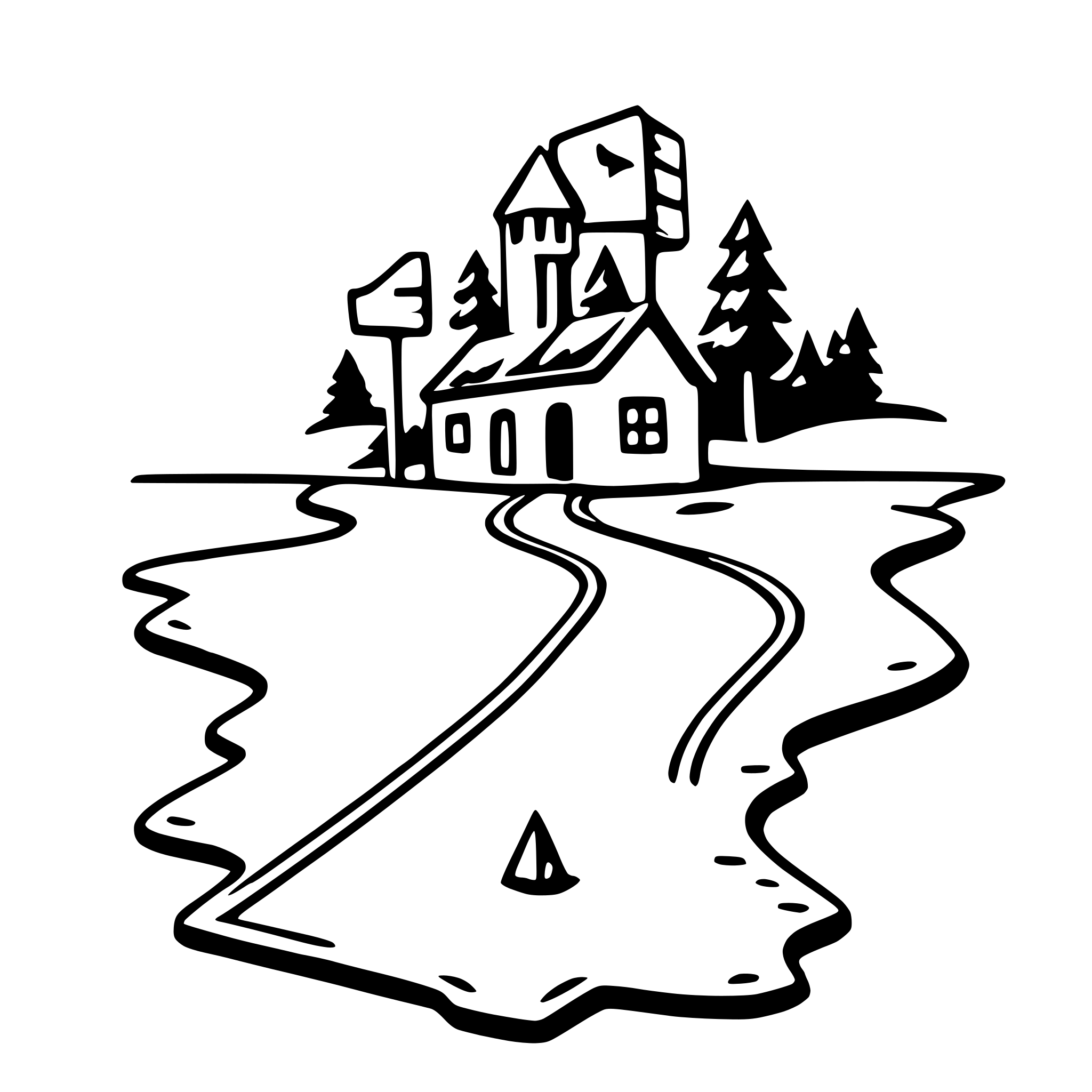 AI-generated SVG of a road trip map