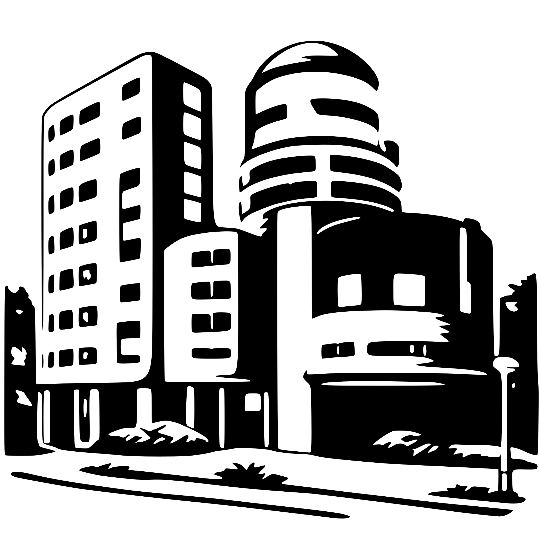 AI-generated SVG of a hard hat next to hospital
