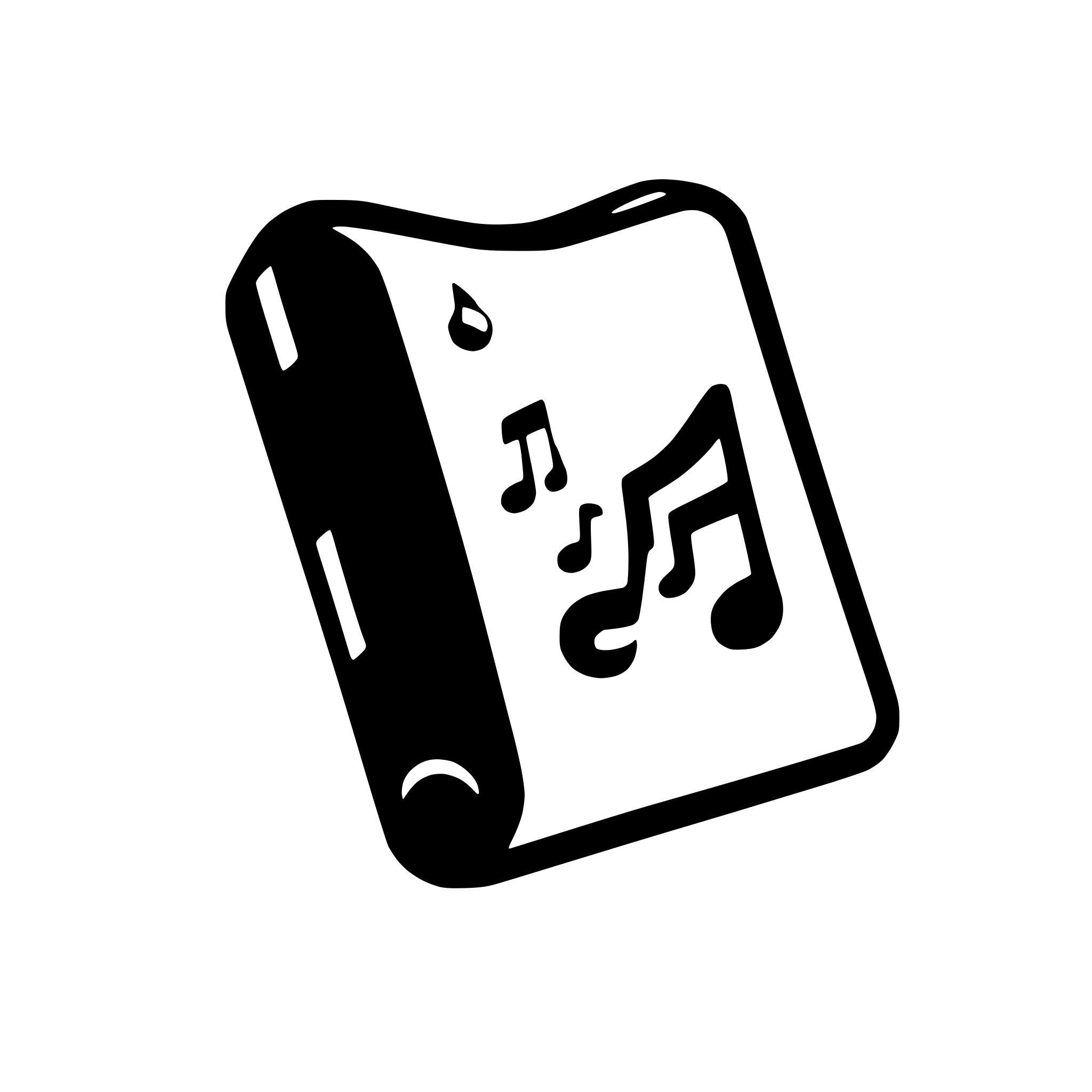 AI-generated SVG of a a folder that is slightly open an shows a paper sheet of a song with music icons