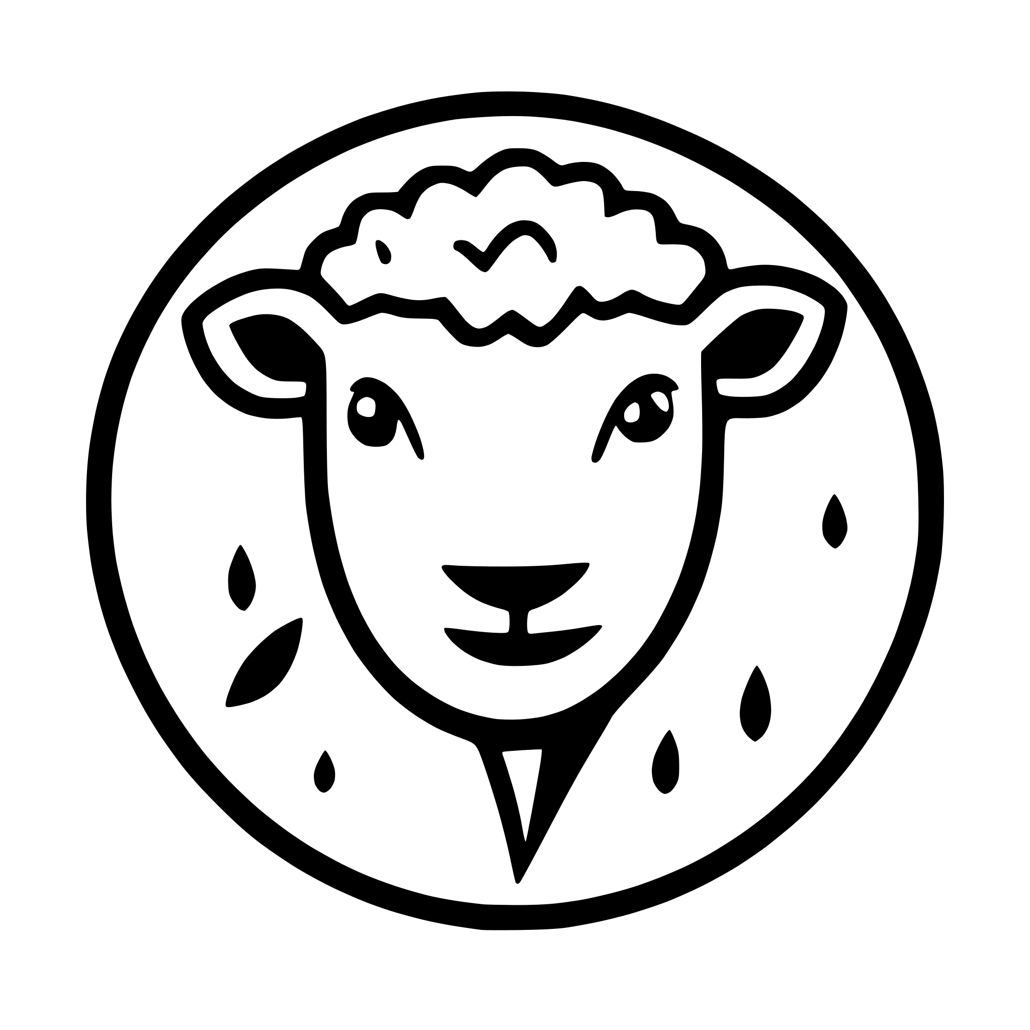 AI-generated SVG of a Minimalist line art icon of a sheep’s head, with soft, rounded wool shapes and gentle curves. Monoline style, no shading, modern and clean look. Designed for use as a mobile app tab icon.