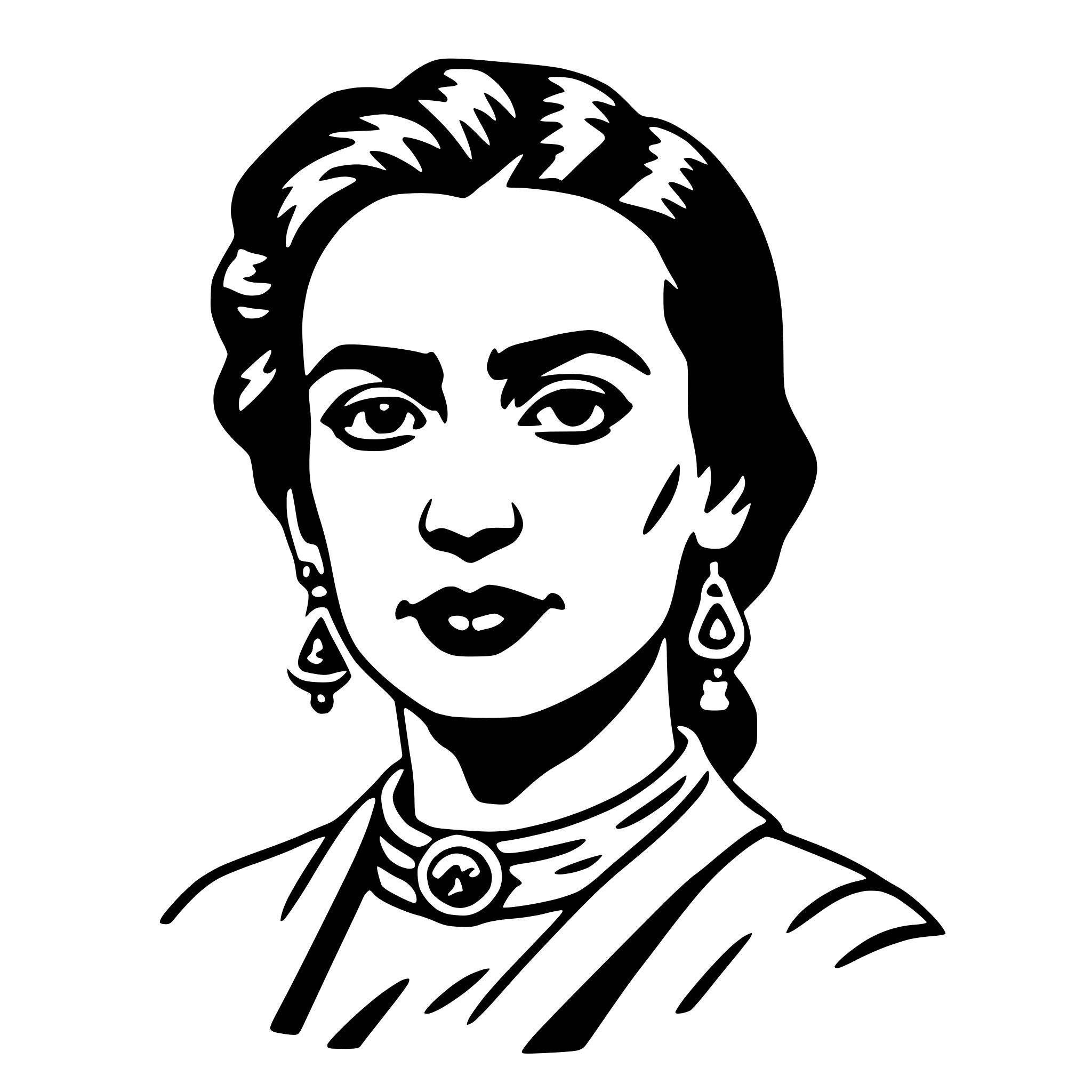 AI-generated SVG of 'frida kahlo'
