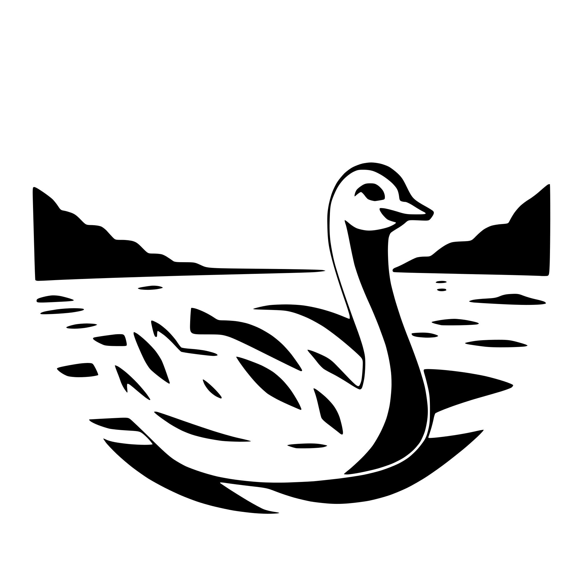 AI-generated SVG of 'swan swimming on a lake'
