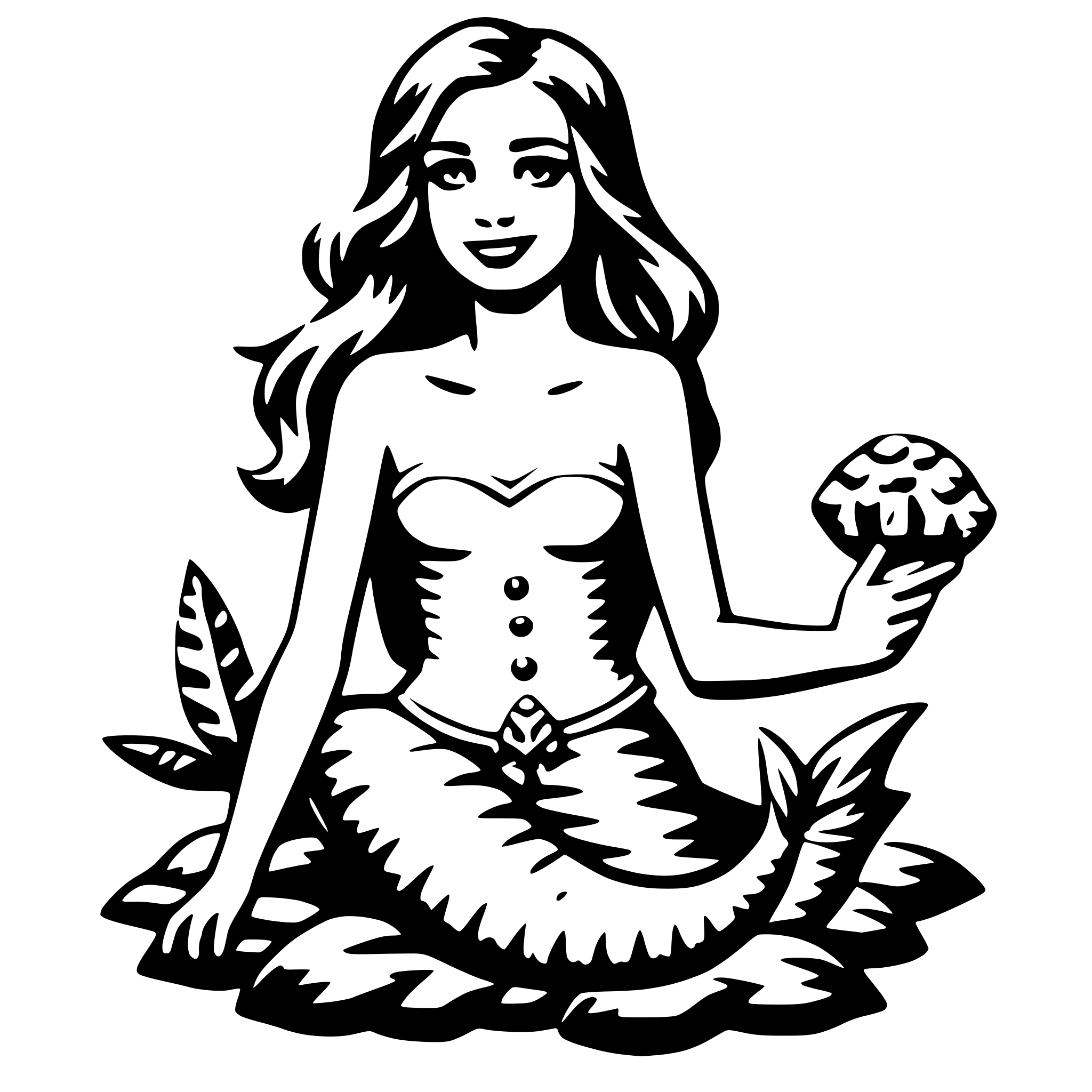 AI-generated SVG of a mermaid with shell