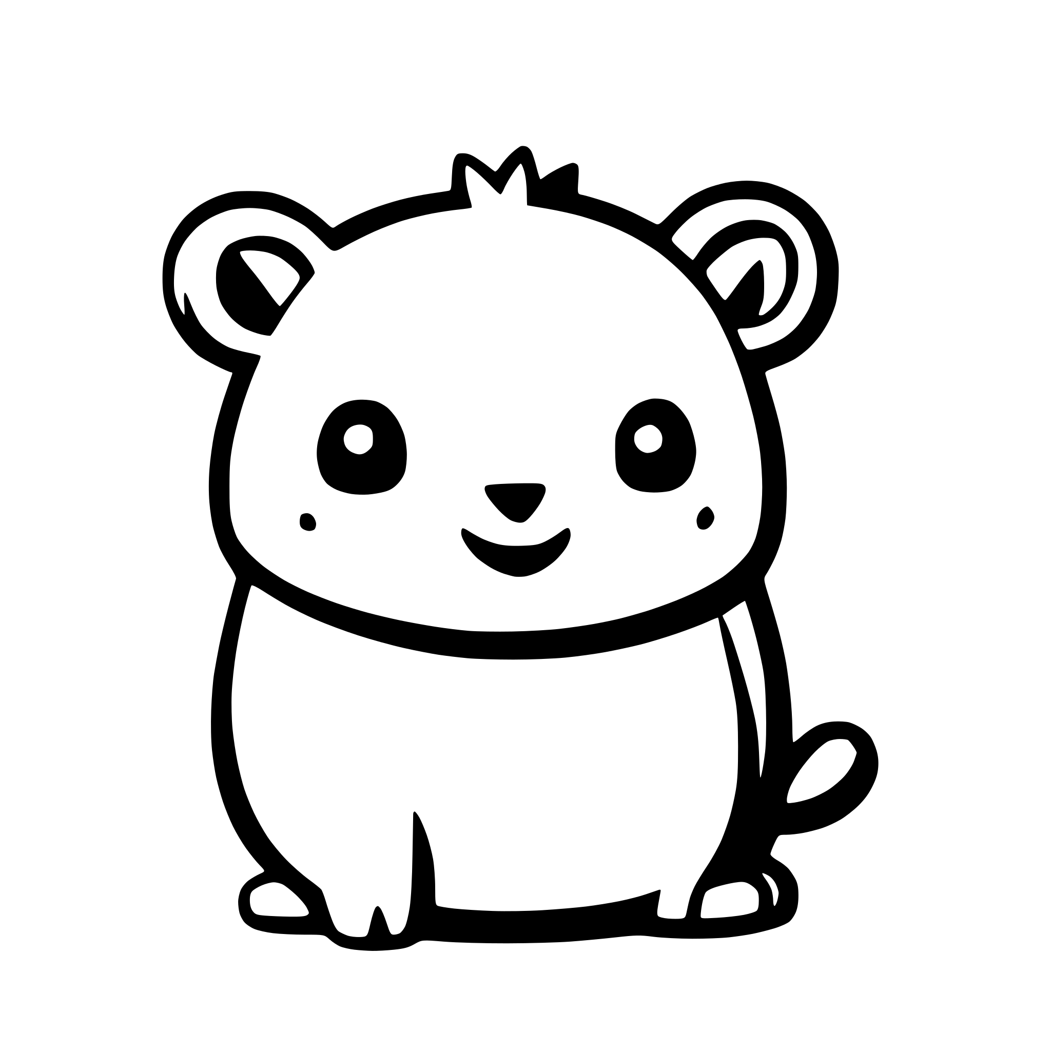 AI-generated SVG of a a cute kawaii cartoon capybara baby