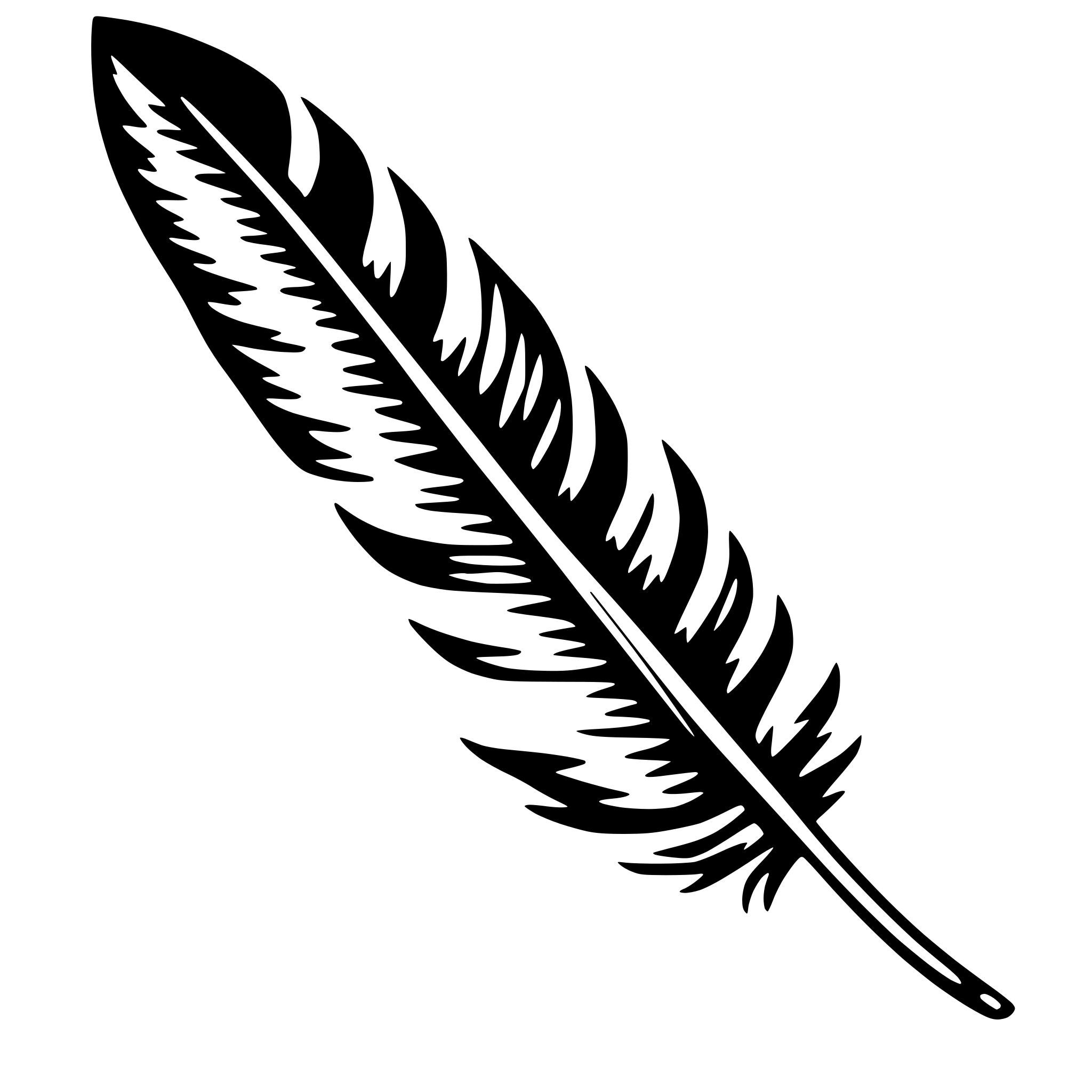 AI-generated SVG of a feather and ink