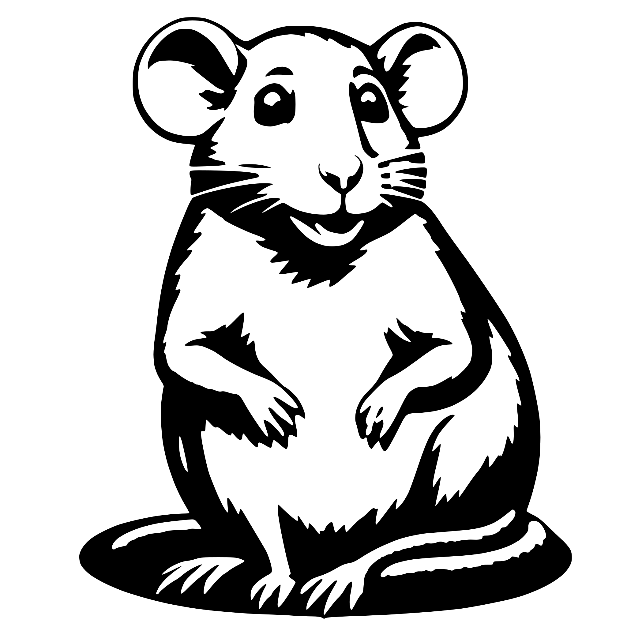 AI-generated SVG of 'a rat sitting looking happy'