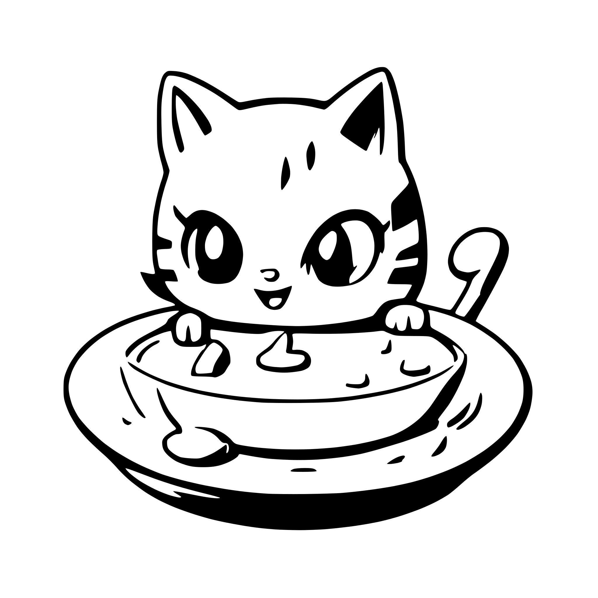 AI-generated SVG of 'kitties and soup'