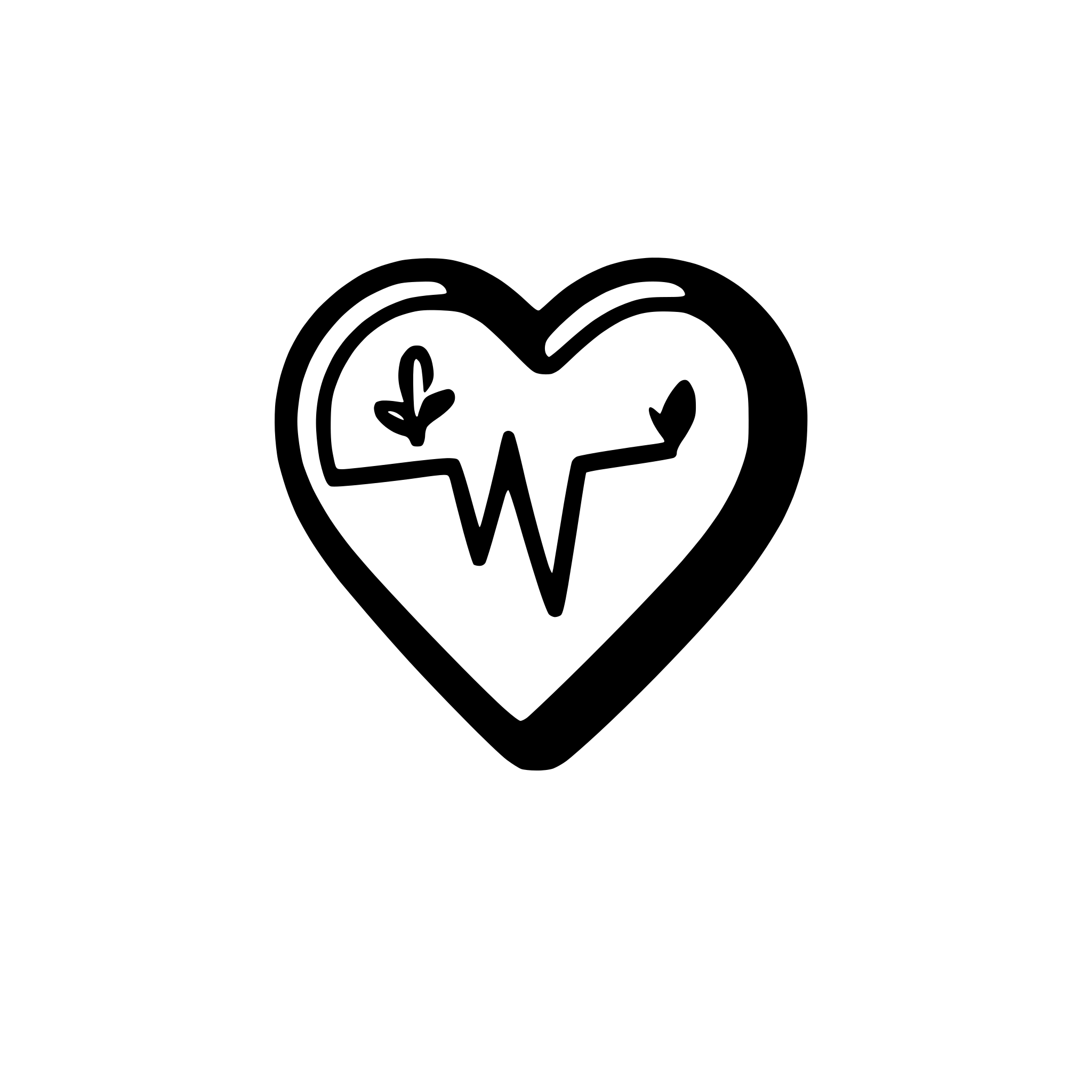 AI-generated SVG of 'heart with heartbeat line'