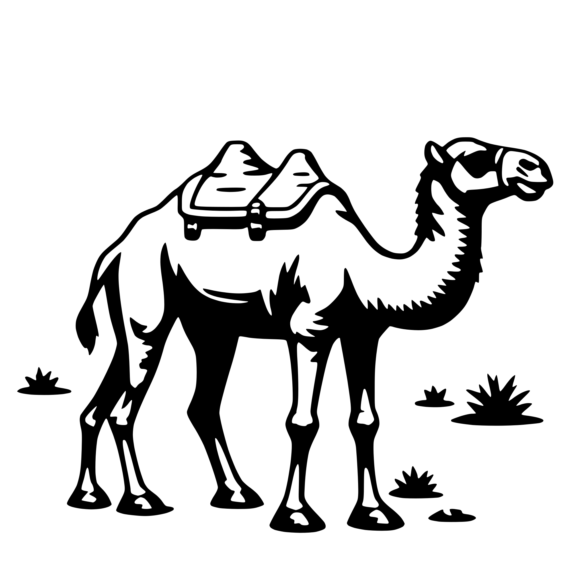 AI-generated SVG of a camel in desert