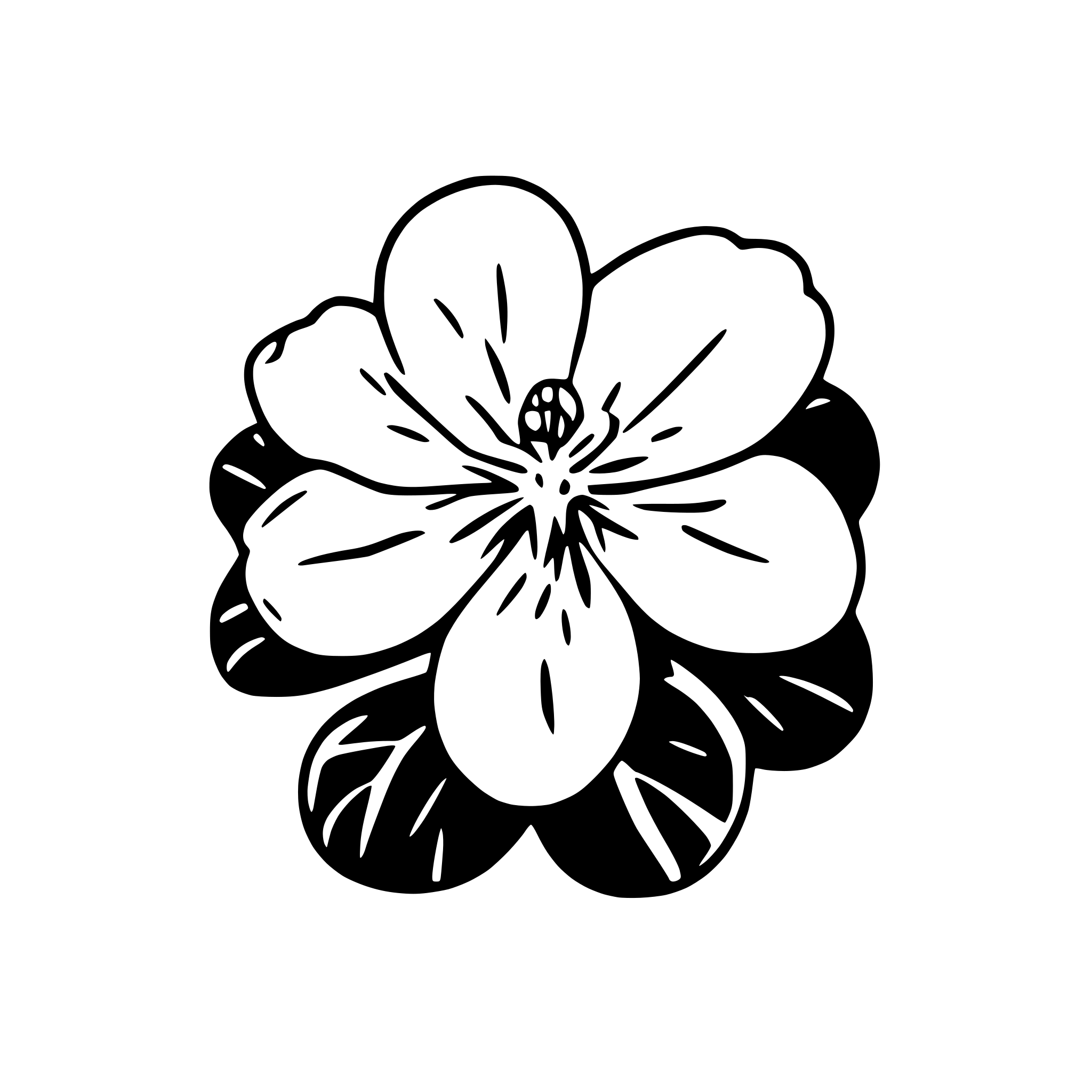 AI-generated SVG of 'african violet saintpaulia blossom'