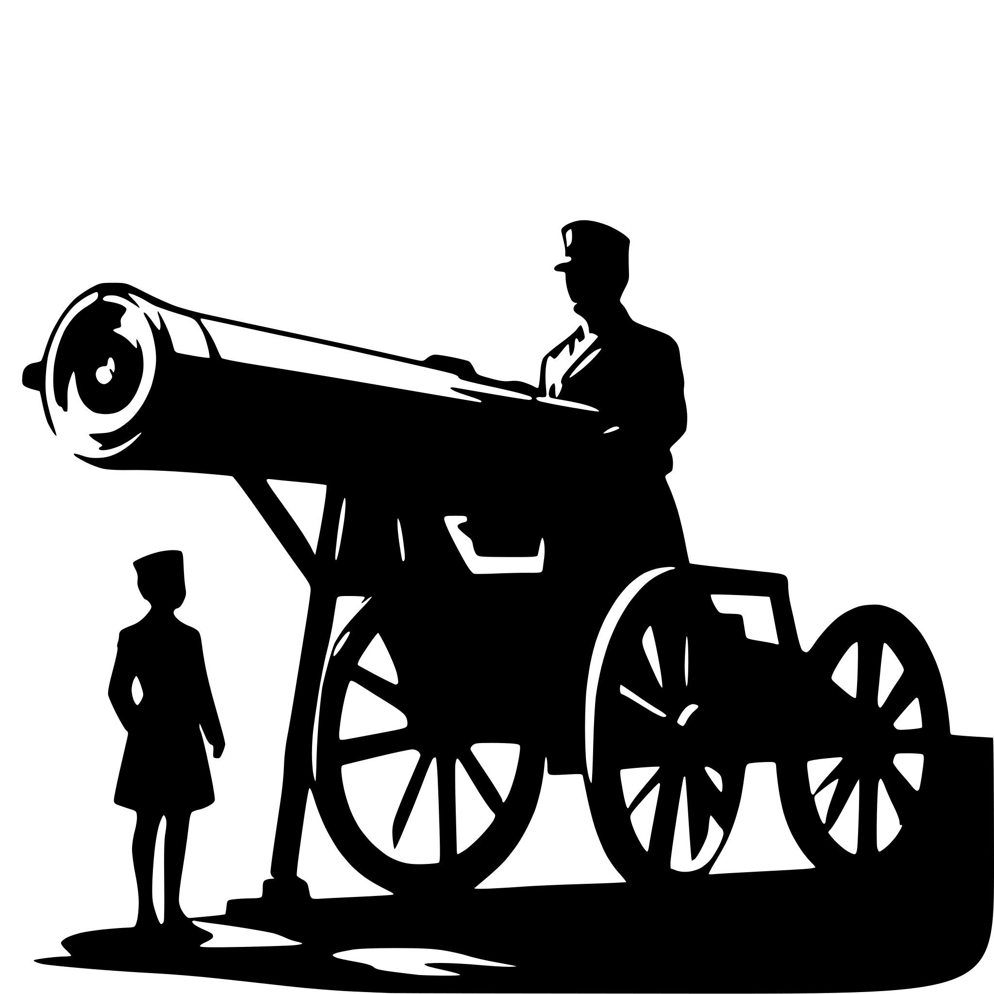 AI-generated SVG of a world war 1 soldier with a large cannon AI-generated SVG of a world war 1 soldier with a large cannon