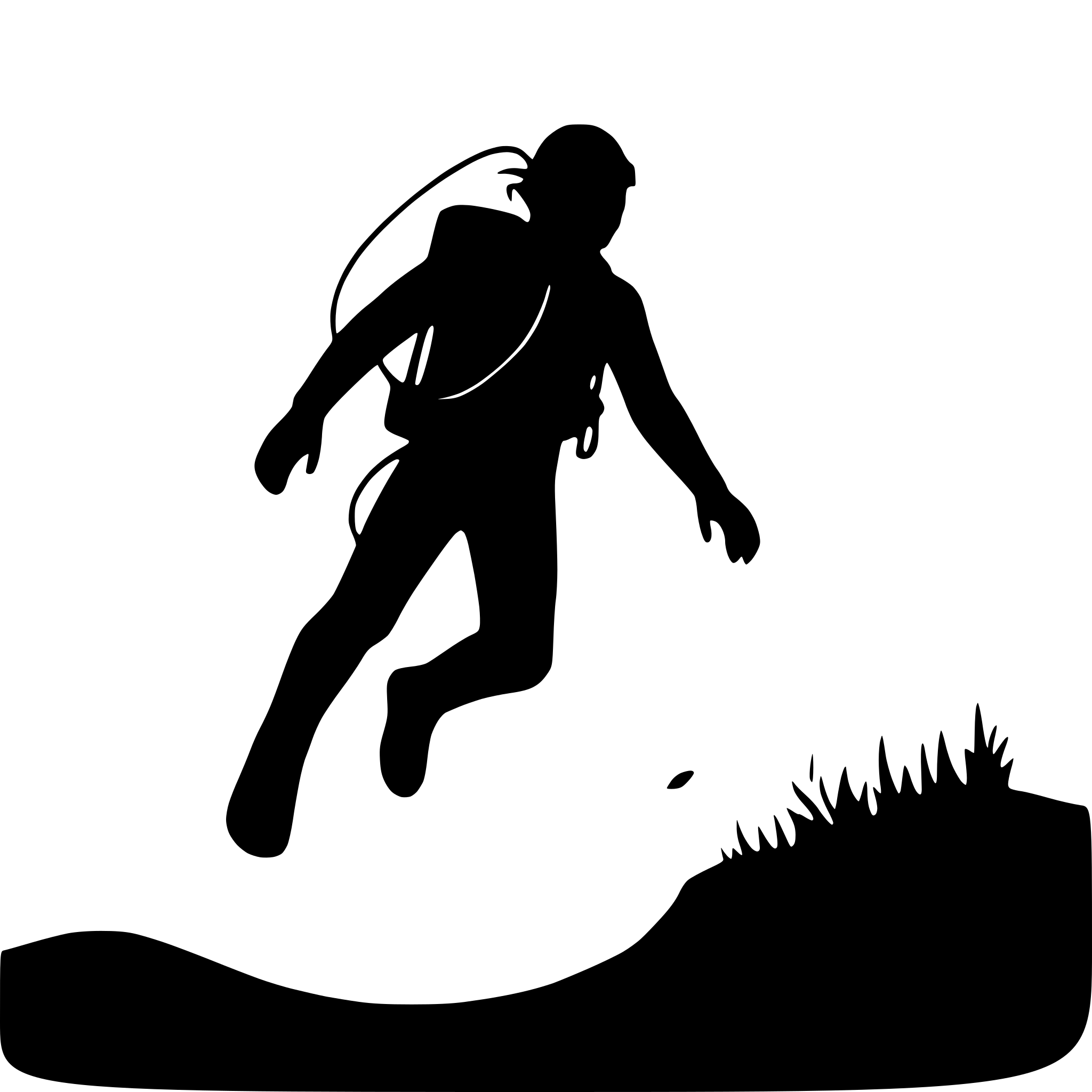 AI-generated SVG of a diver exploring ocean depths