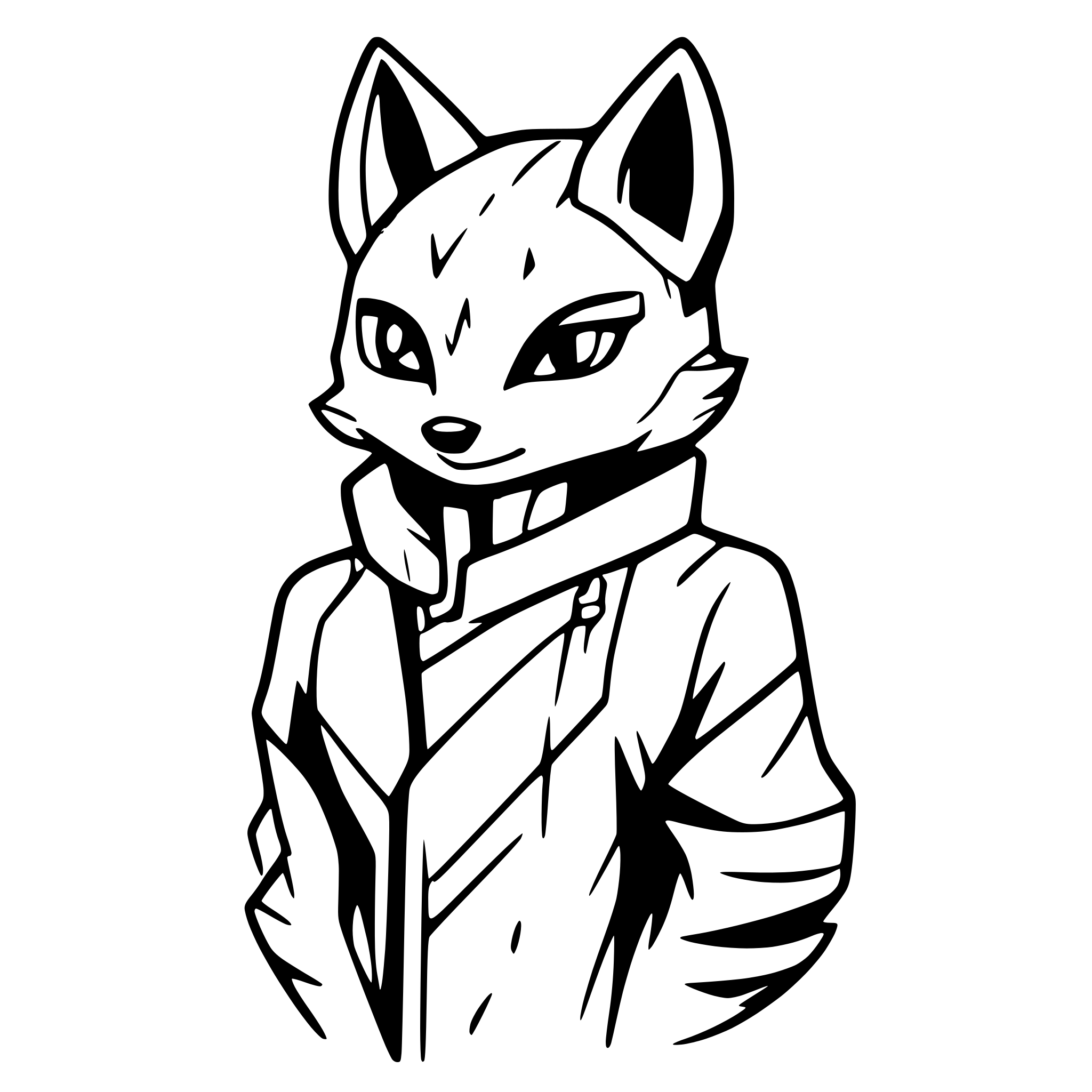 AI-generated SVG of a tattoo studio cool fox