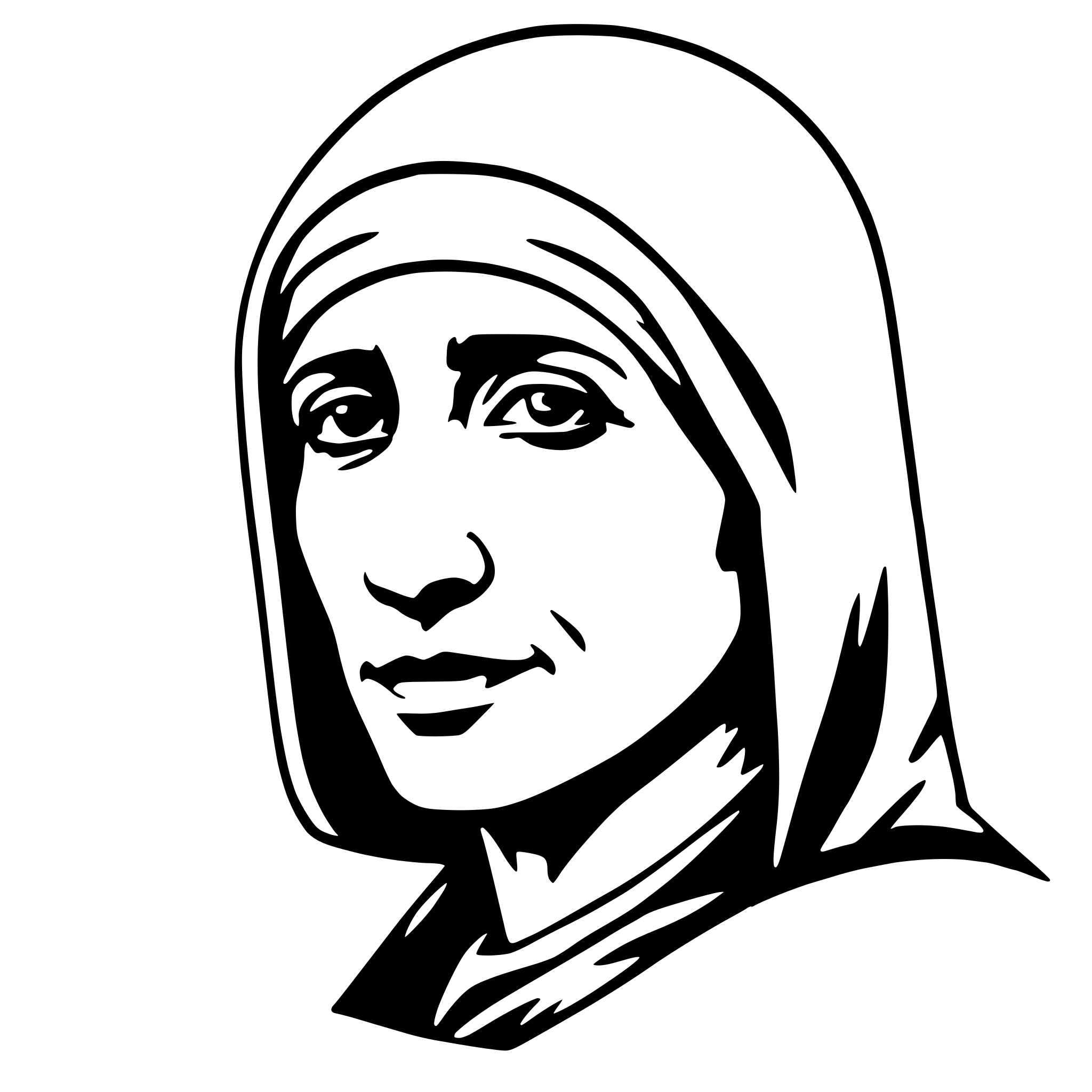 AI-generated SVG of a mother teresa