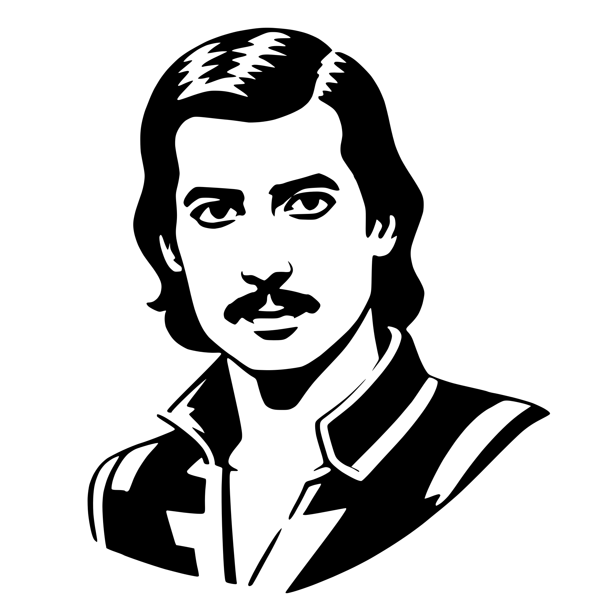 AI-generated SVG of 'freddie mercury'