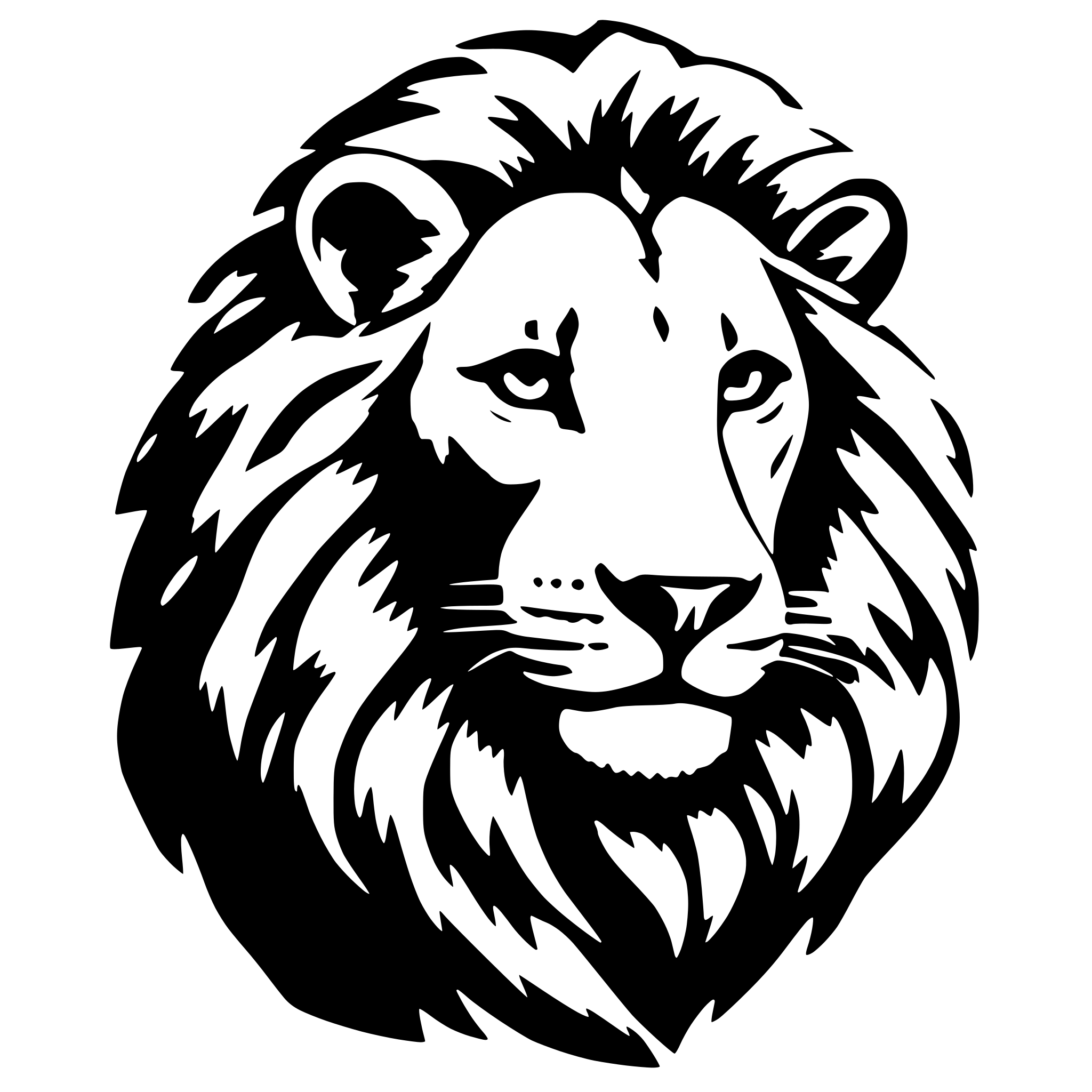 AI-generated SVG of 'A lion'