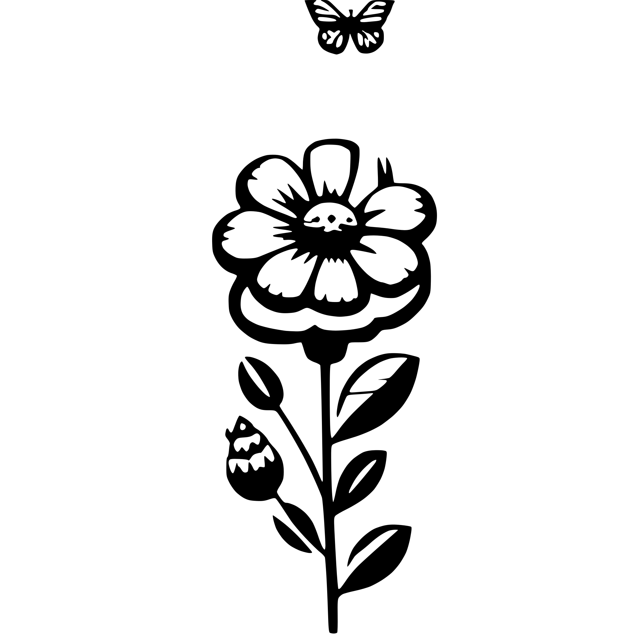 AI-generated SVG of a flowers and butterflys