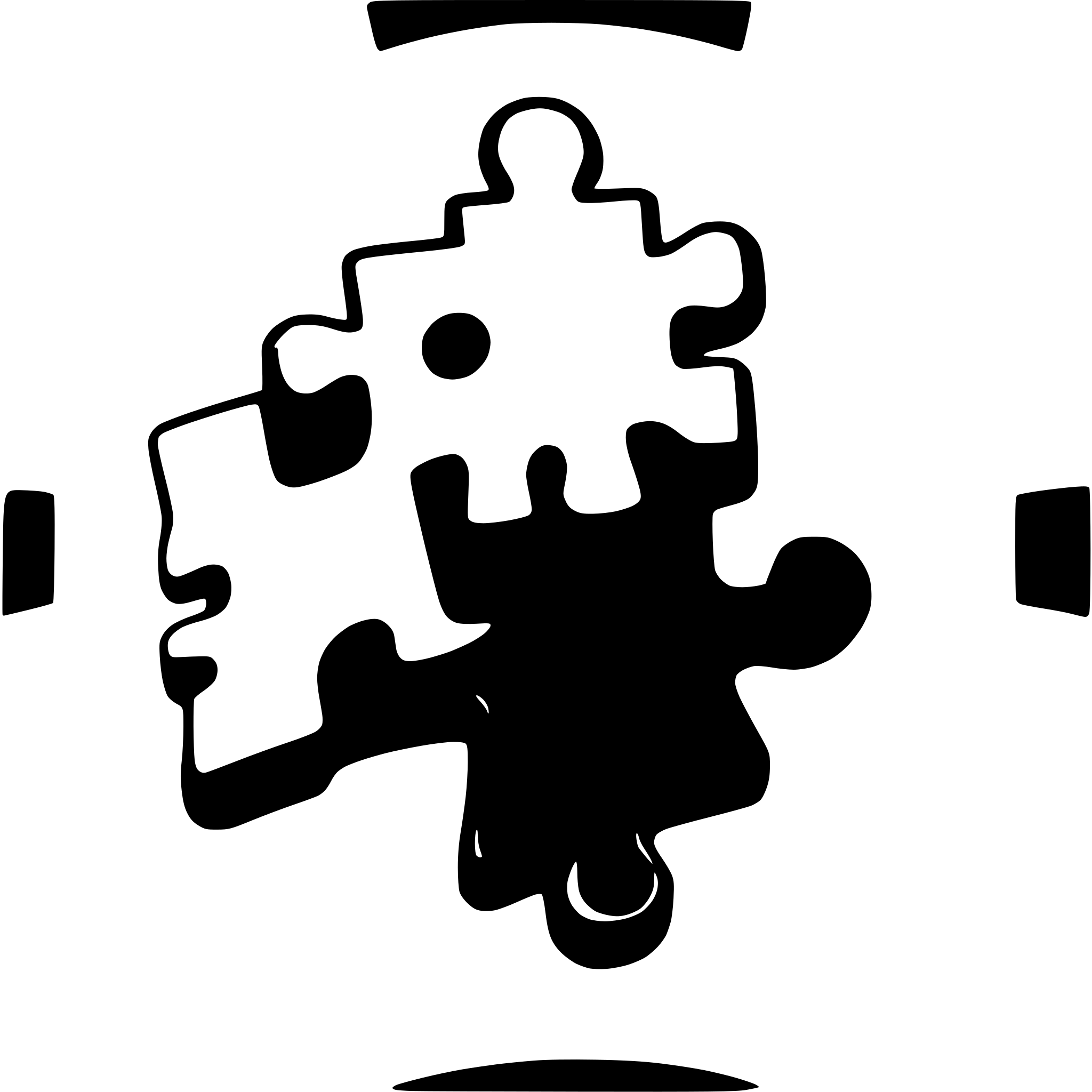 AI-generated SVG of a 2 black puzzle pieces that fit together, transparent background