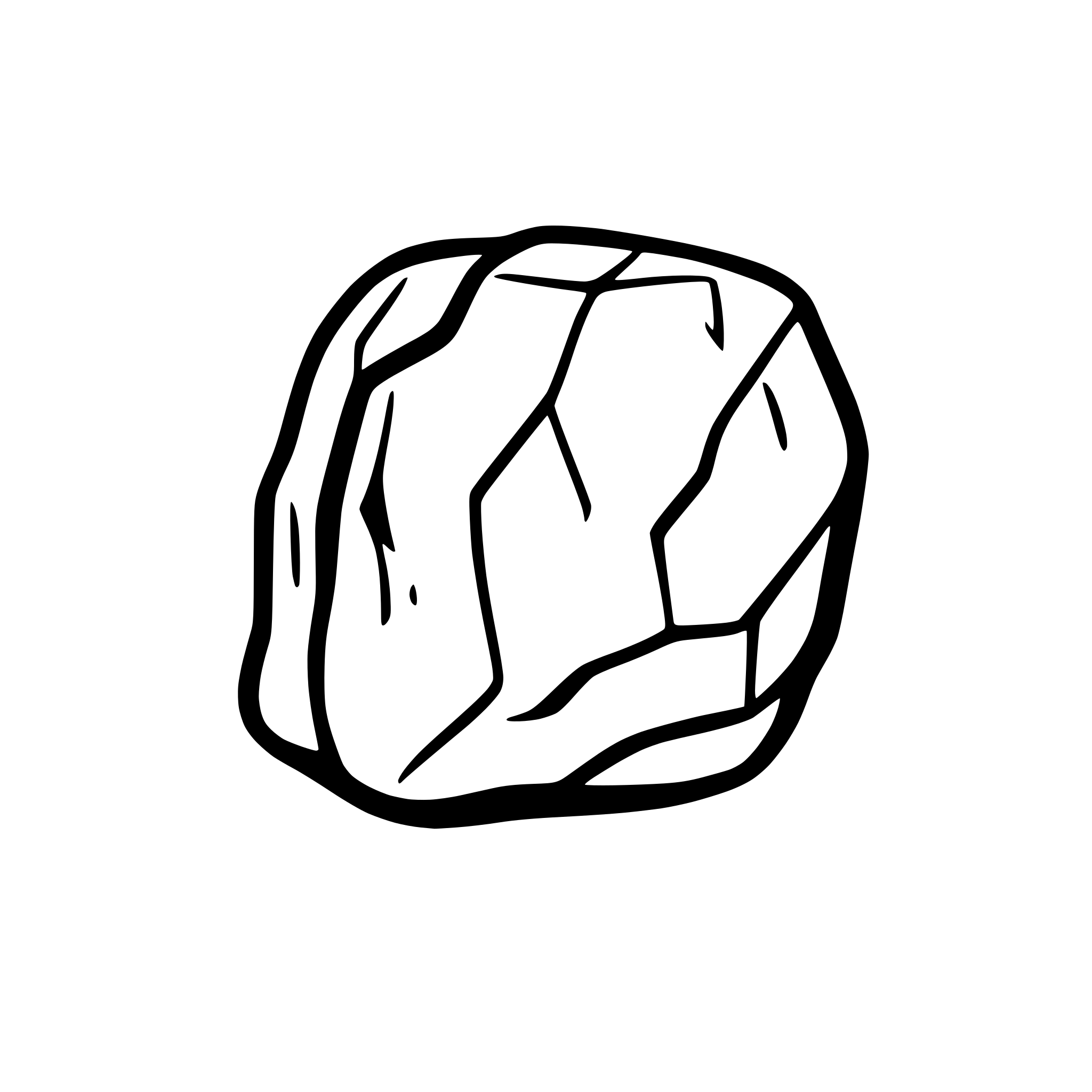 AI-generated SVG of 'Generate a rock. The output should include only 1px stroke paths with no fill. Make ensure the design is suitable for pen plotters. Avoid overlapping lines and ensure the paths are continuous.'