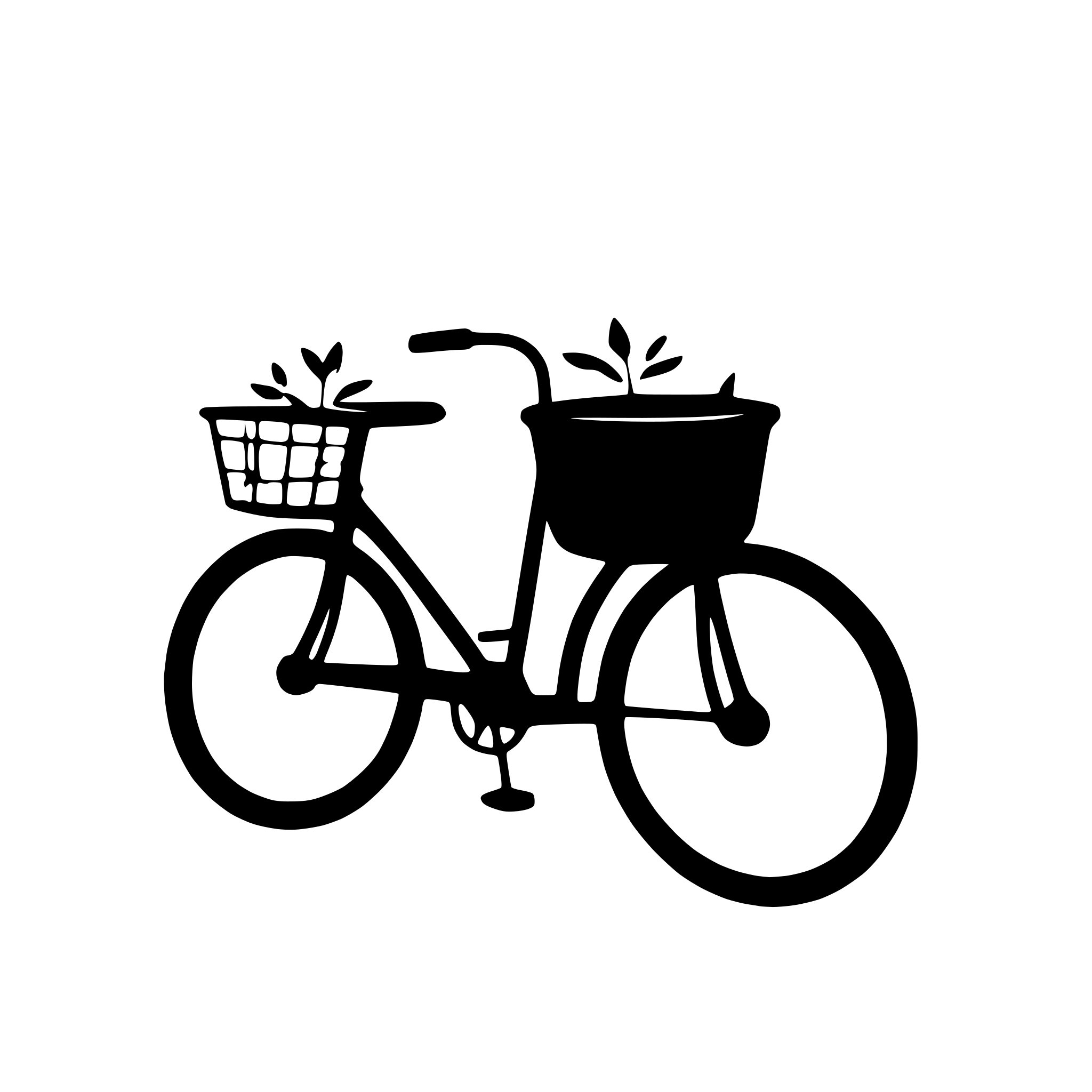 AI-generated SVG of a vintage bicycle with basket