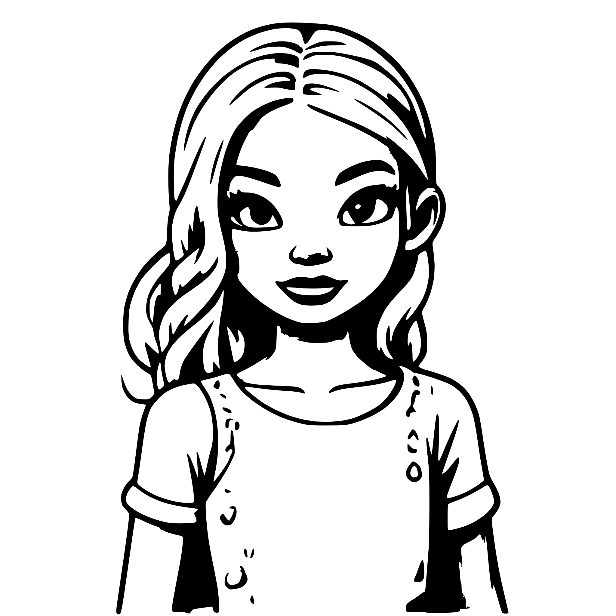 AI-generated SVG of a YOUNG BLOND GIRL METISSE EUROPEAN AND AFRICAN