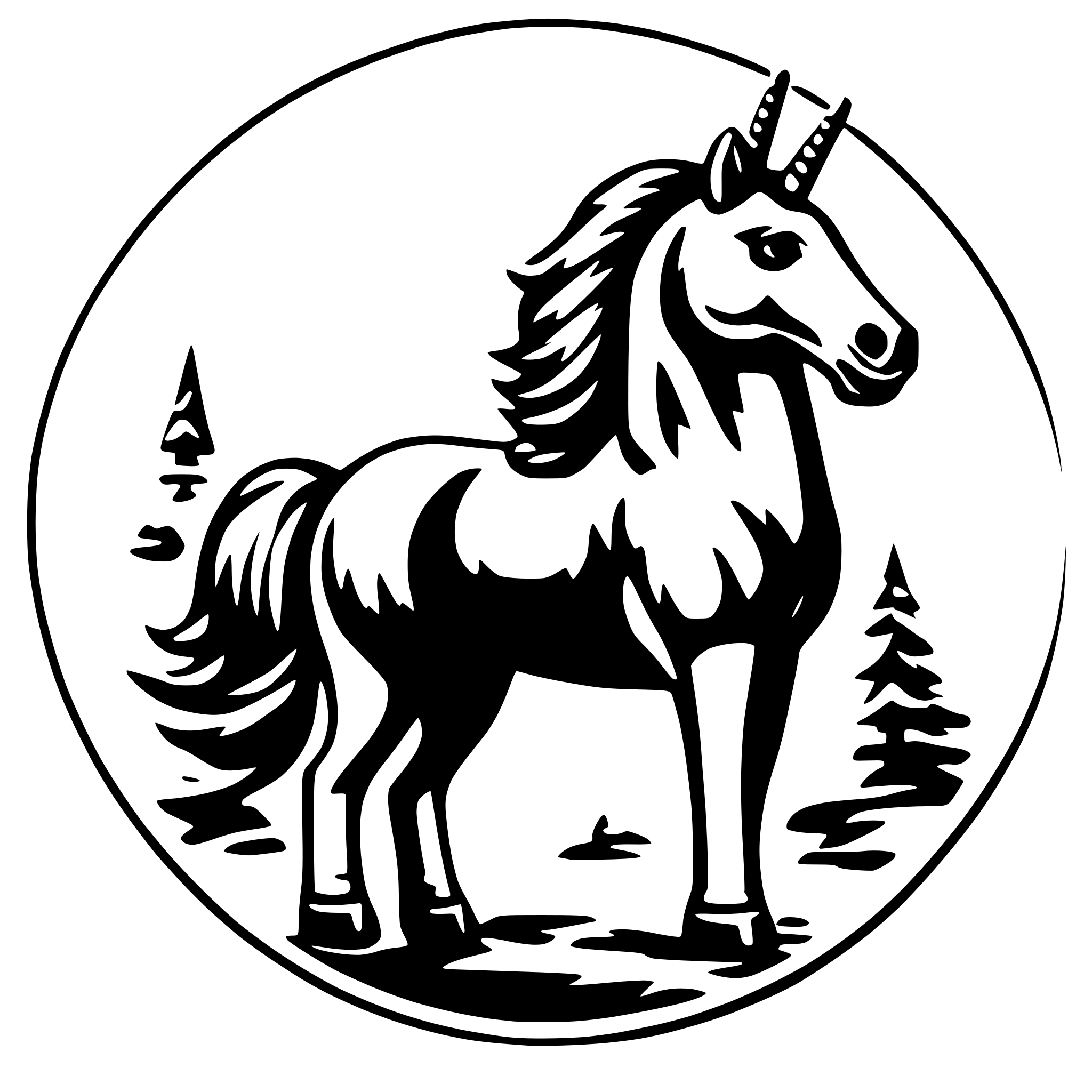 AI-generated SVG of 'unicorn round'