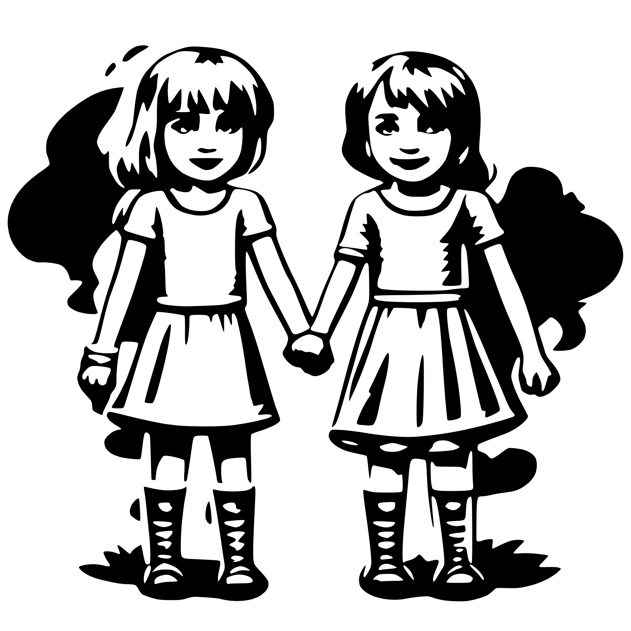 AI-generated SVG of 'children holding hands and the world'