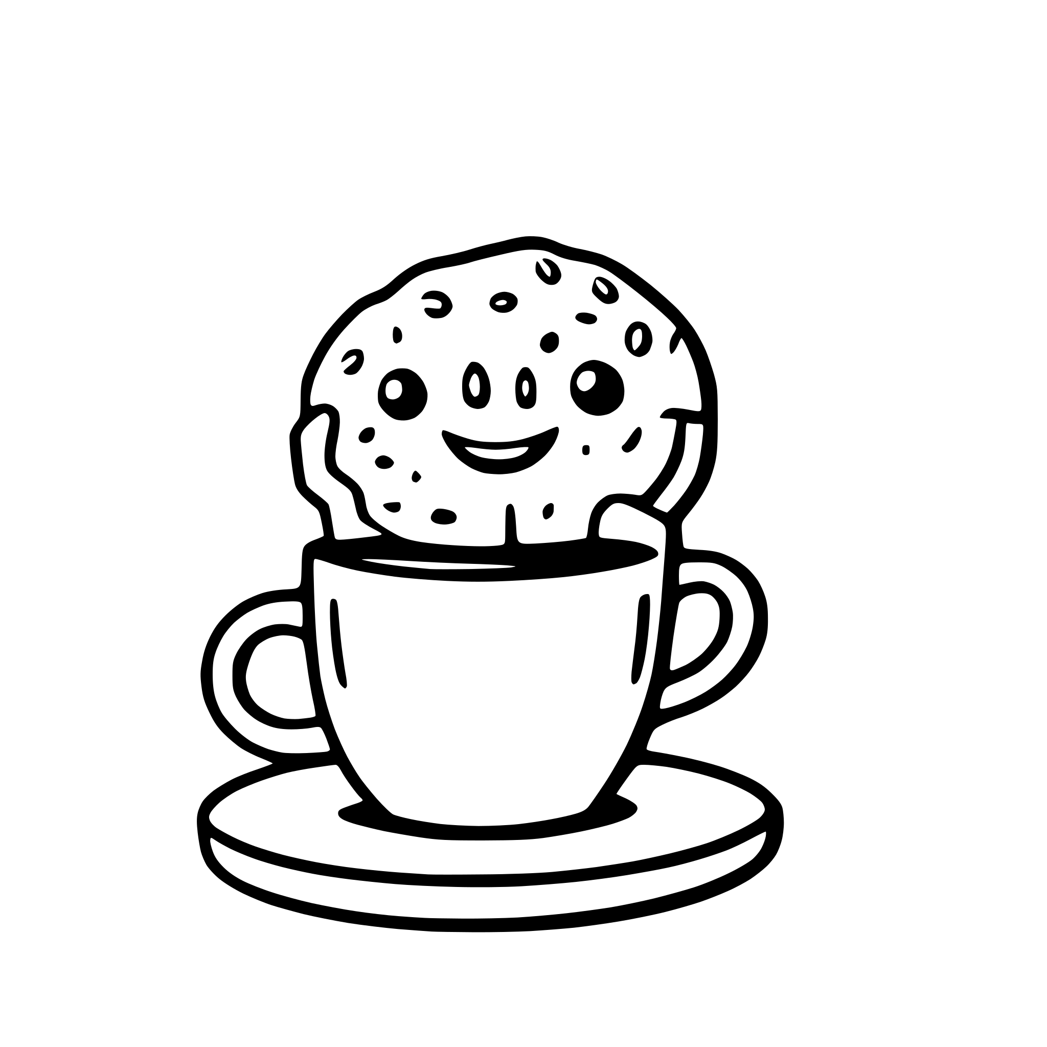 AI-generated SVG of a a donut and coffee cup high-fiving