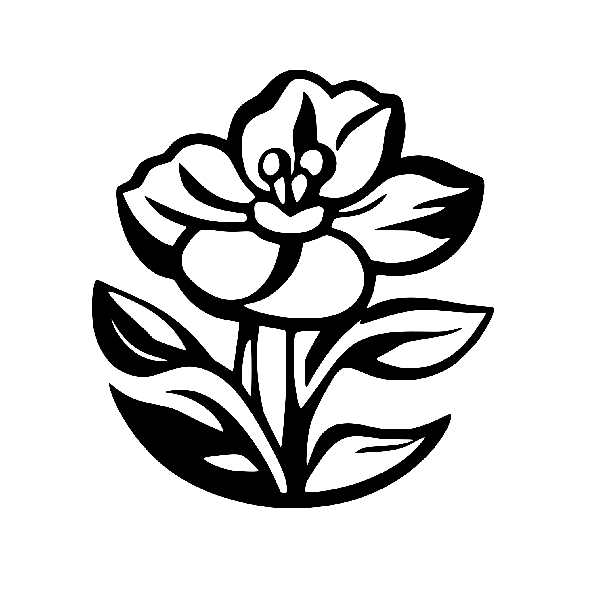 AI-generated SVG of a simle orchid flower silhouette logo