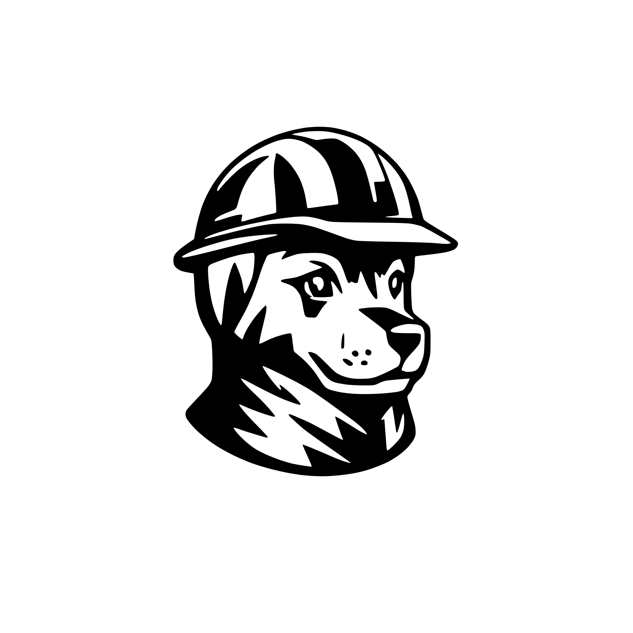 AI-generated SVG of a logo, A logo for a safety consultant, hard hat, minimalist, no text, blue, blue husky, husky, safety