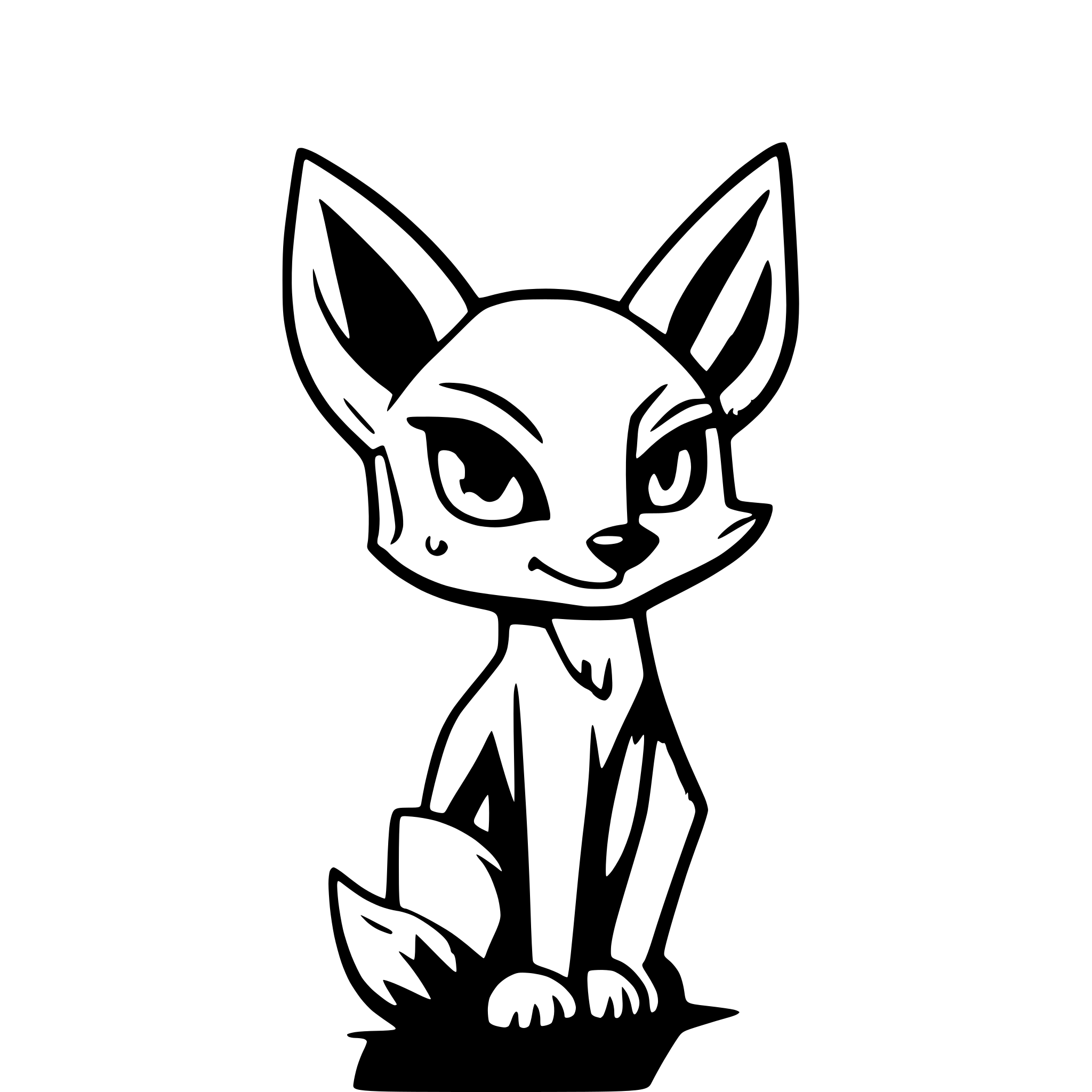 AI-generated SVG of a tattoo studio fox