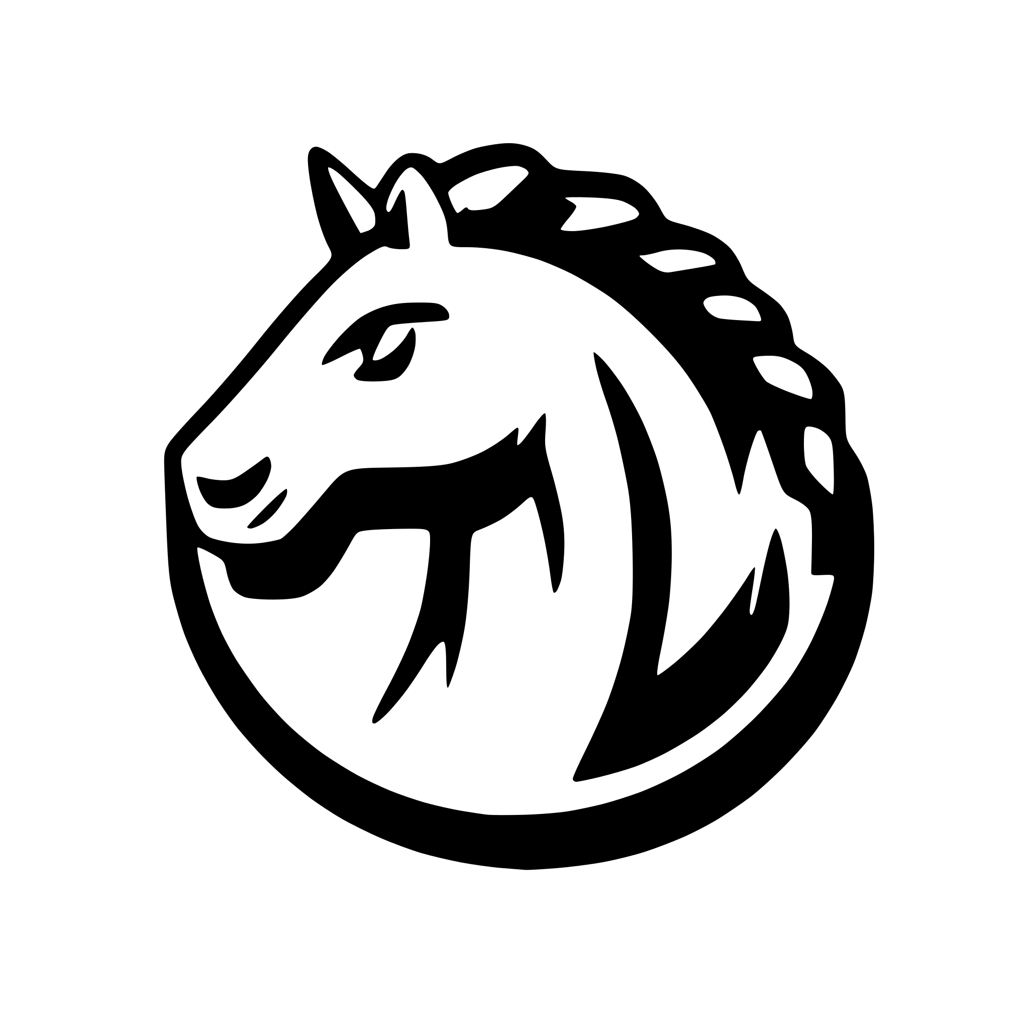 AI-generated SVG of a simple horse head in a pin